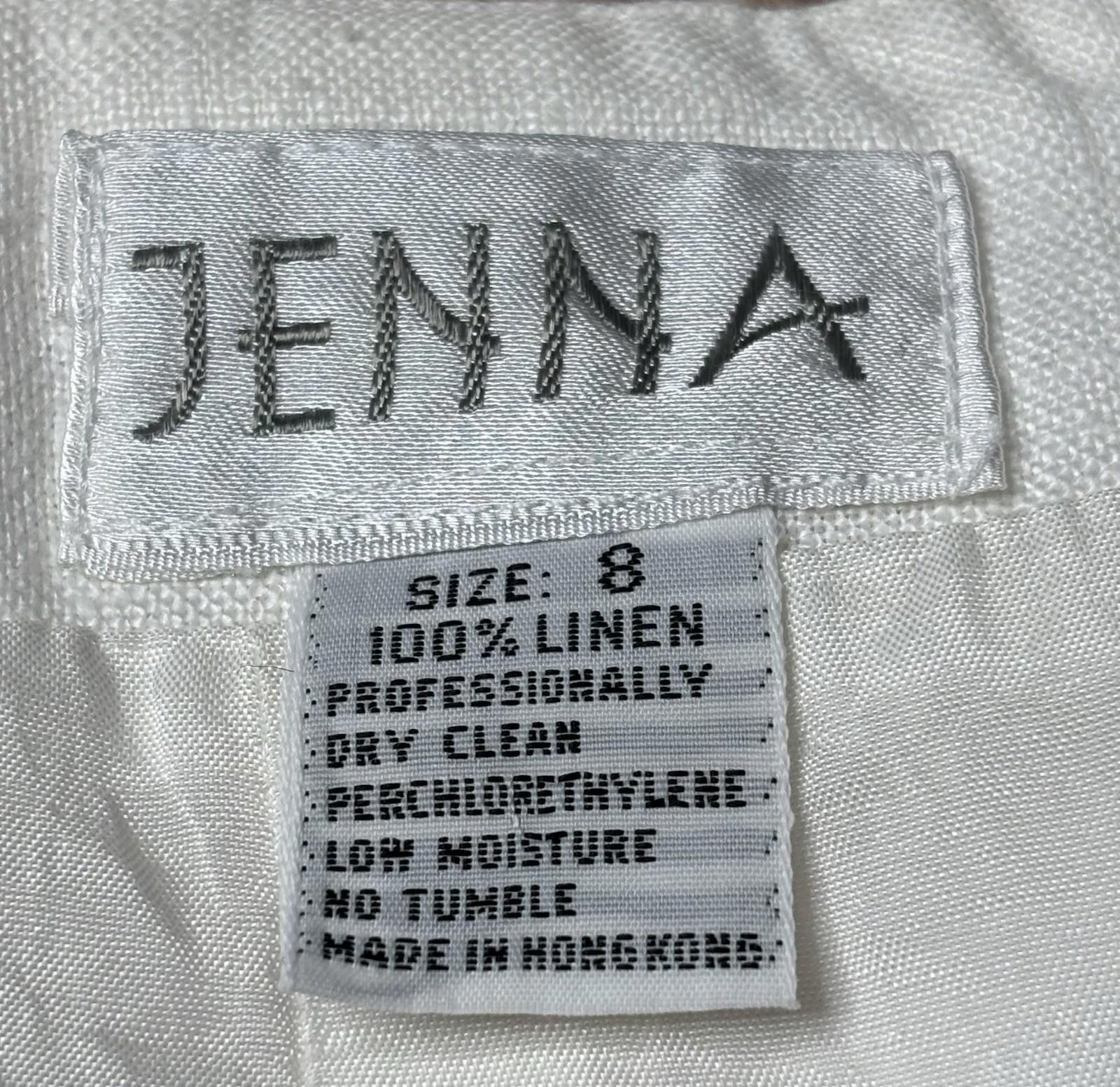 Jennifer Lopez VTG Jenna Skirt Womens Size 8 Linen White Pencil Size 30" / US 8 / IT 44 - 2 Thumbnail