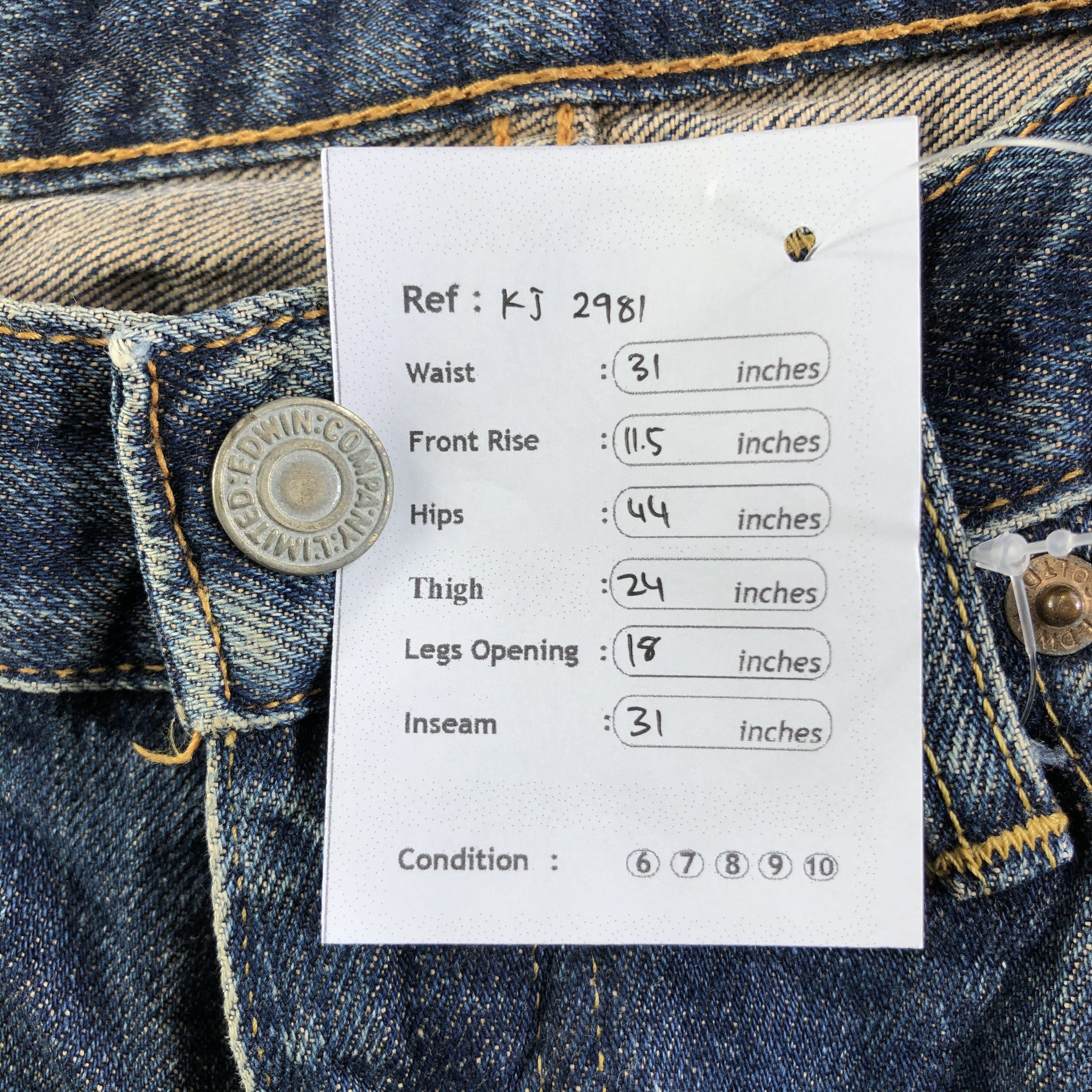 Edwin Vintage Edwin Jeans Rusty Blue Denim KJ2981 Size US 30 / EU 46 - 12 Thumbnail