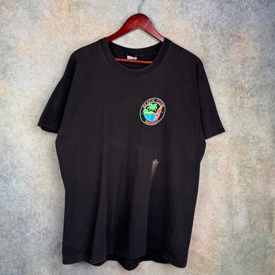 Vintage VTG 90s Hawaii Beach Club T Shirt Sz XL Black Single Stitch Size US XL / EU 56 / 4 - 3 Thumbnail