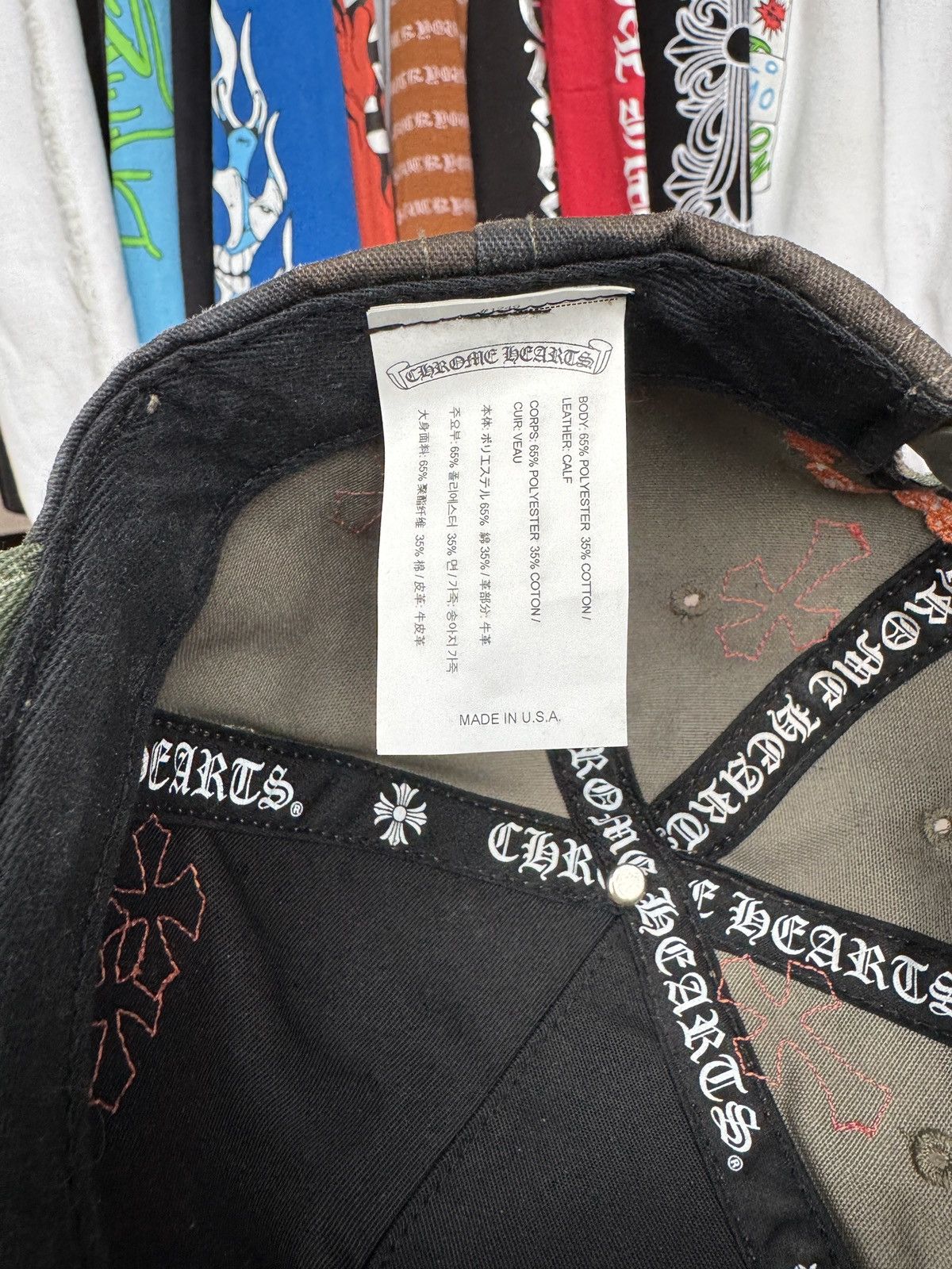 Chrome Hearts Chrome Hearts Camo Orange Leather Cross Patch Hat Size ONE SIZE - 8 Thumbnail