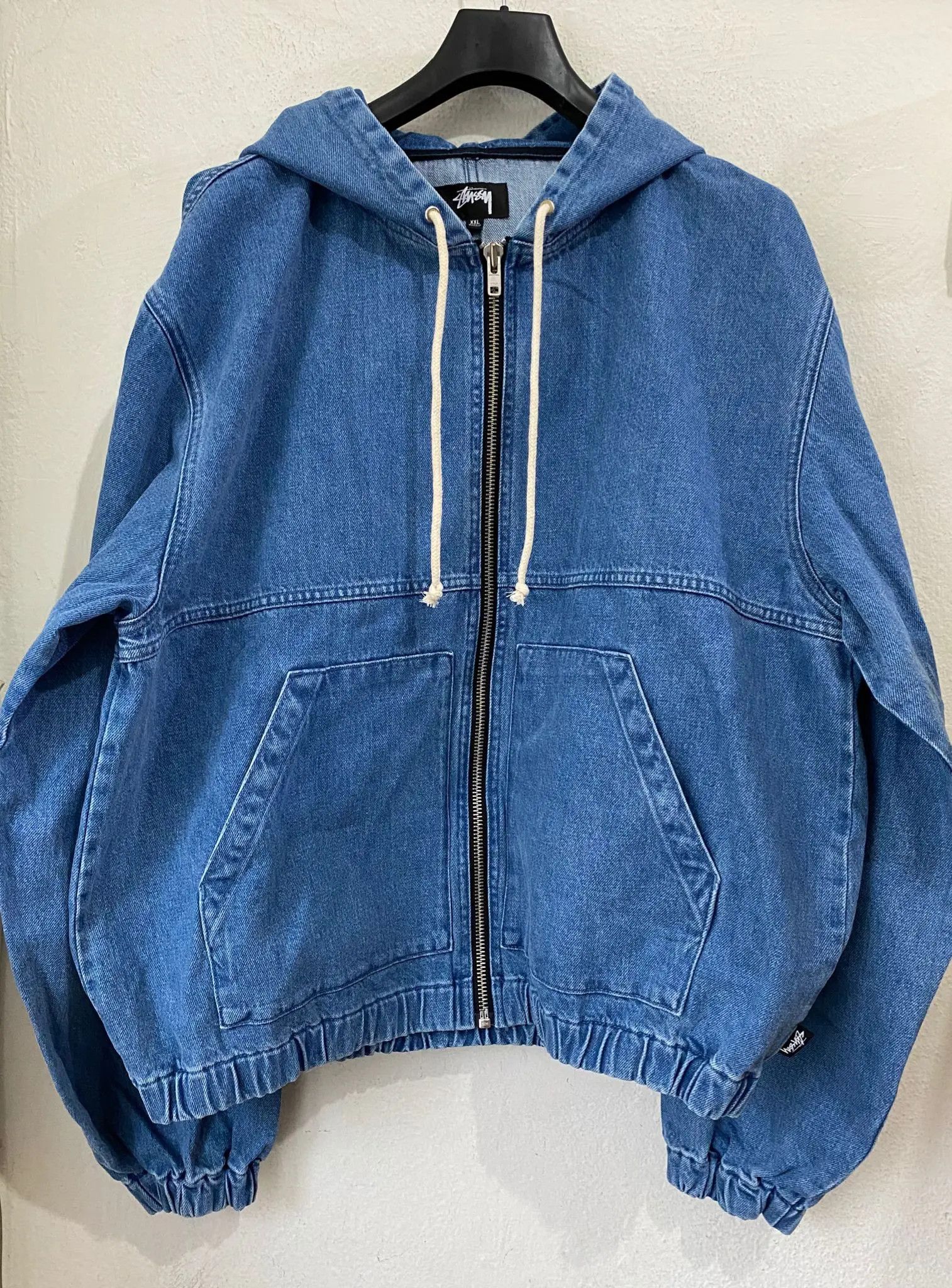 Stussy Denim Hooded Zip Work Jacket Size US XXL / EU 58 / 5 - 6 Thumbnail