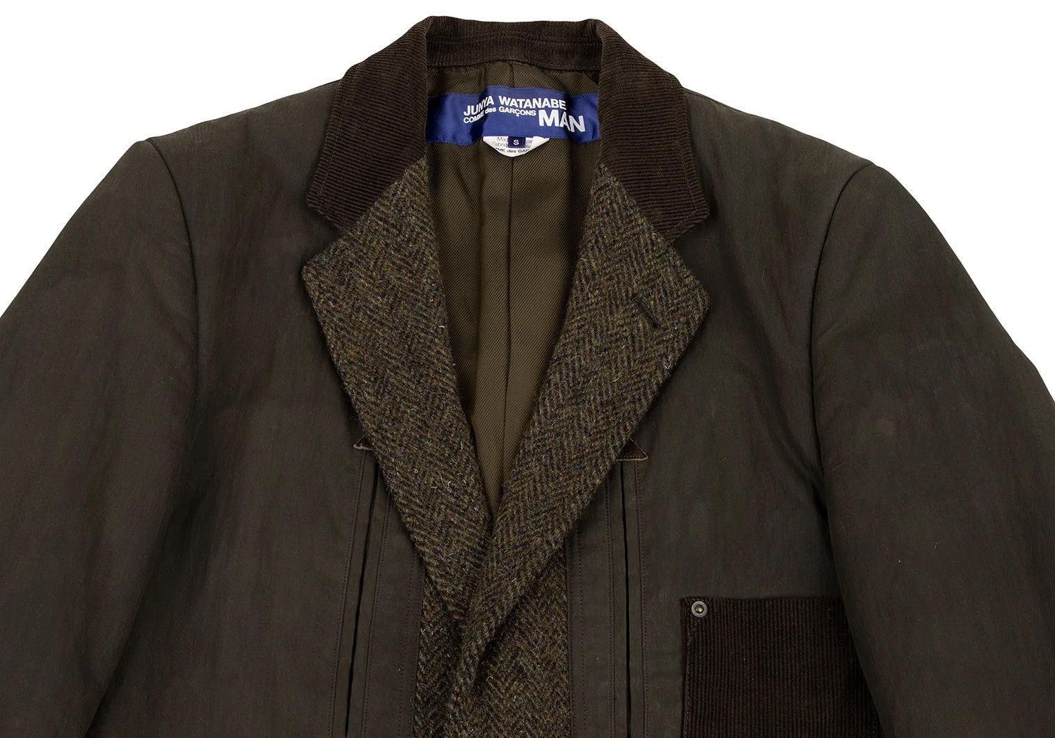 Junya Watanabe T Jacket in Khaki with Mixed Fabrics Size US S / EU 44-46 / 1 - 2 Thumbnail