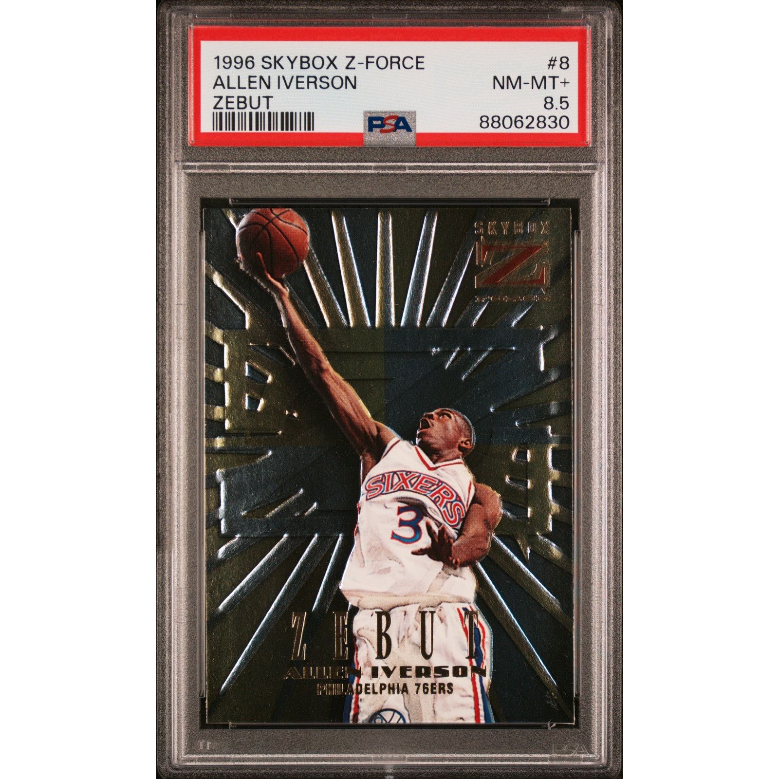 NBA 1996 SkyBox Z-Force Zebut #8 Allen Iverson RC PSA 8.5 Size ONE SIZE - 1 Thumbnail