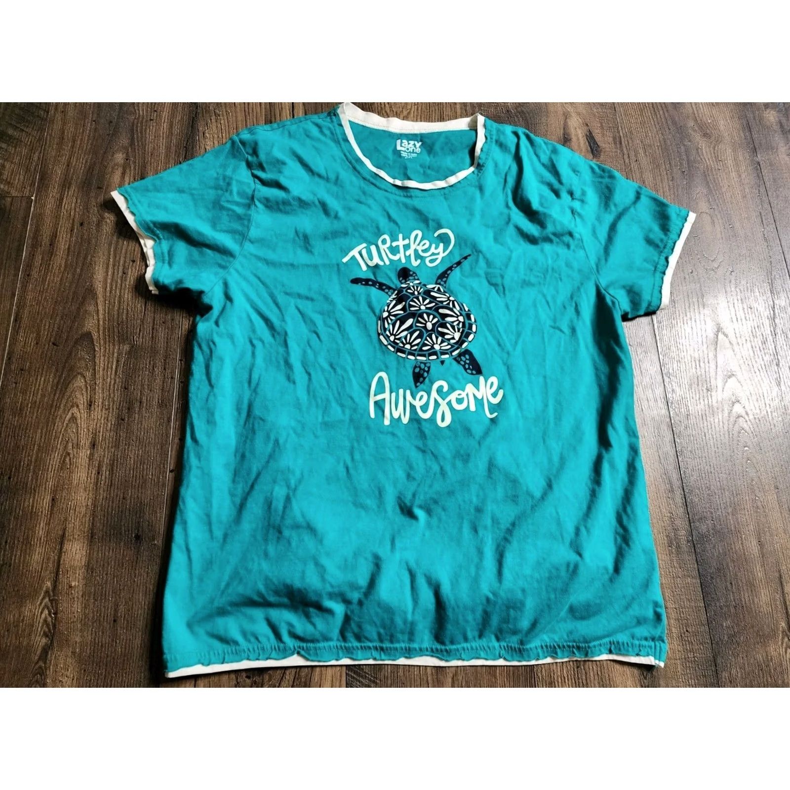 Vintage Womens T-Shirt Beach Sea Turtle Lazy One T-Shirt Green L Size L / US 10 / IT 46 - 5 Thumbnail