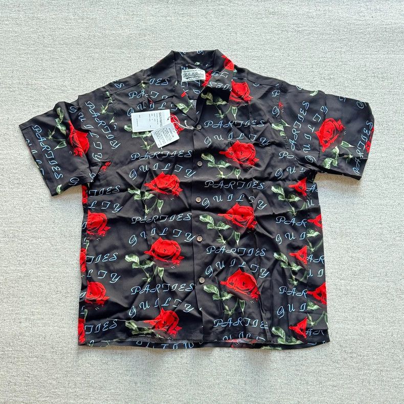 Wacko Maria Wacko Maria Rose Print Short Sleeve Shirt- DMC Size US M / EU 48-50 / 2 - 1 Thumbnail
