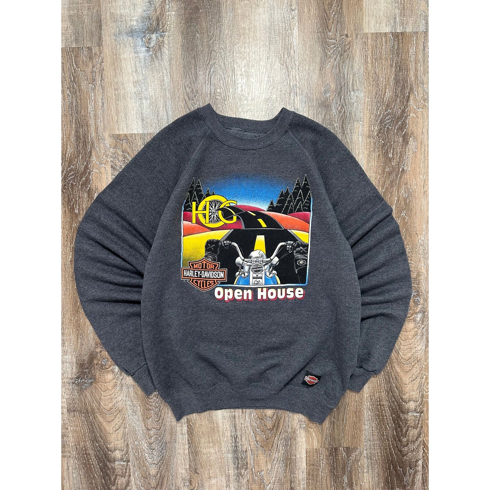 Harley Davidson × Vintage Vintage Harley Davidson Sweatshirt XL Chopper Grunge Biker Size US XL / EU 56 / 4 - 1 Thumbnail