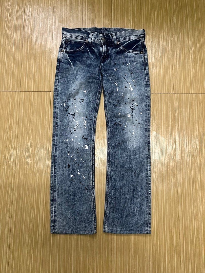 Japanese Brand Japanese Brand Something Edwin Painted Splash Denim Pant Size US 33 - 2 Thumbnail