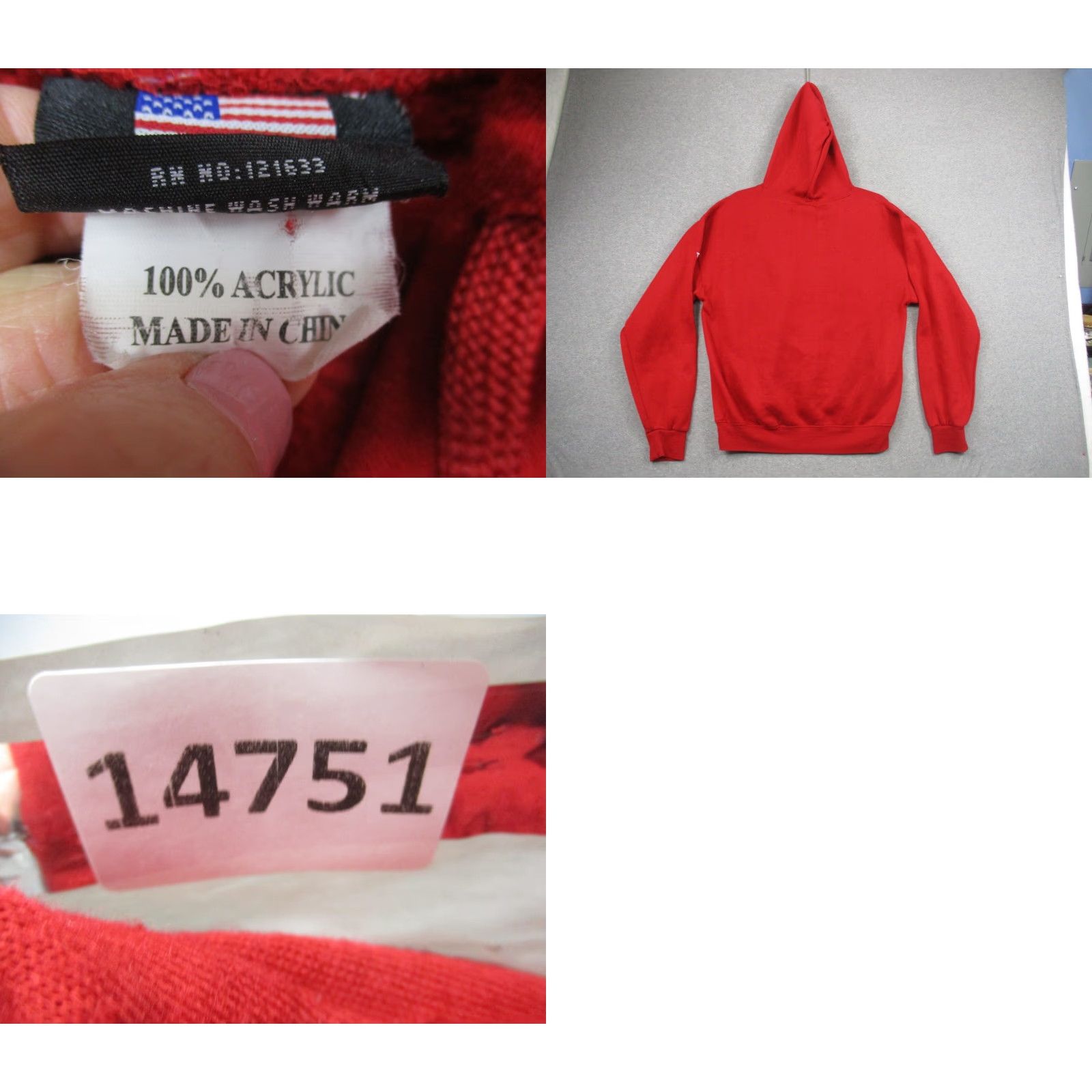 Vintage Washington DC Hoodie Adult Large Red Hooded Fleece USA Sweater Sweatshirt Embroidered DC Men Regular Pockets Crew Neck Pullover Size US L / EU 52-54 / 3 - 8 Thumbnail