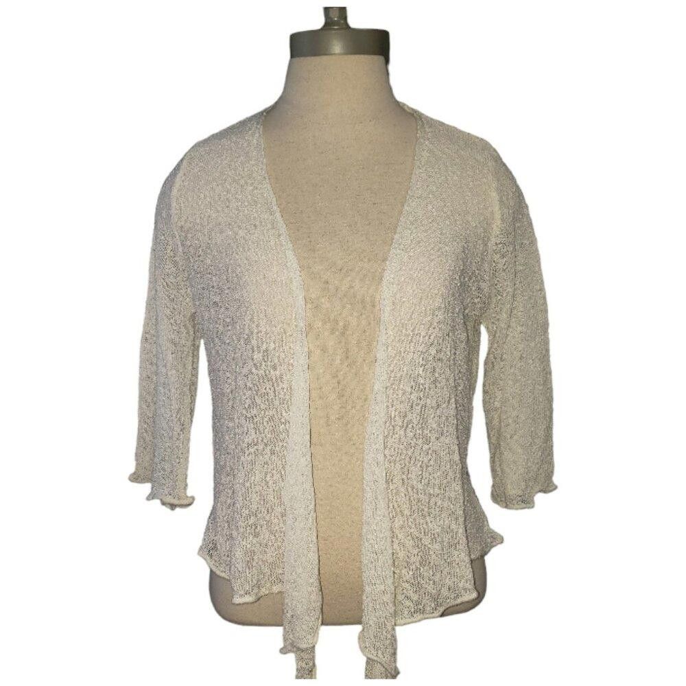 Designer CT1667 Papa Vancouver Mesh Cardigan Ivory L Size L / US 10 / IT 46 - 1 Thumbnail