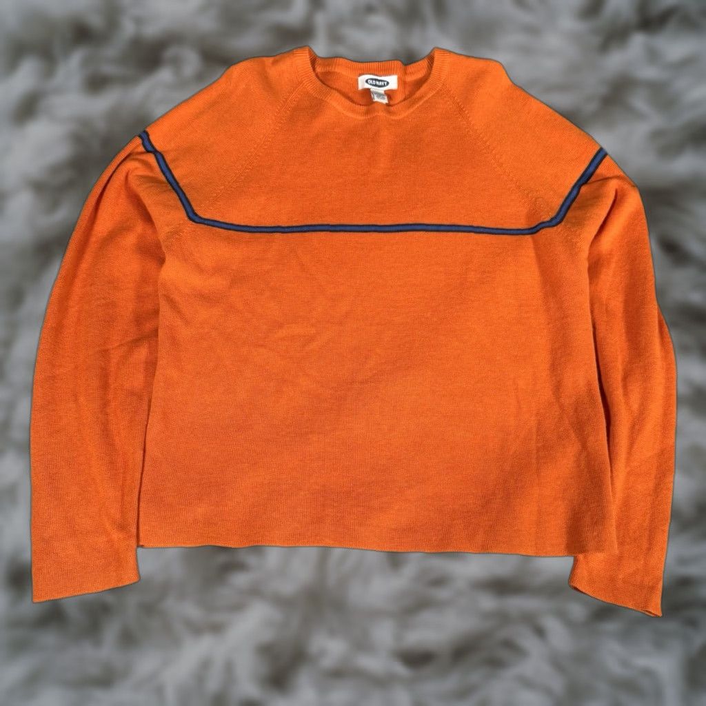 Old Navy VINTAGE Old Navy Stripe Sweater Mens M Orange Grunge Casual Pullover Size US M / EU 48-50 / 2 - 1 Thumbnail