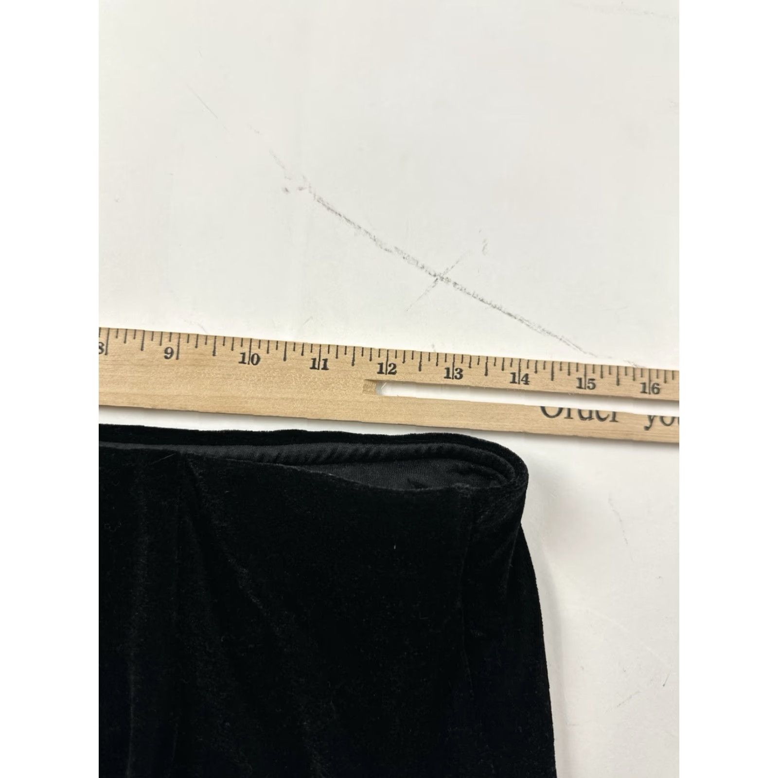Vintage Elodie Skirt Women L Black Velvet Mini Slit Stretch All Seasons - Womens, Skirt, Velvet, Mini, Black, Elodie, L Size 36" / US 14 / IT 50 - 4 Thumbnail
