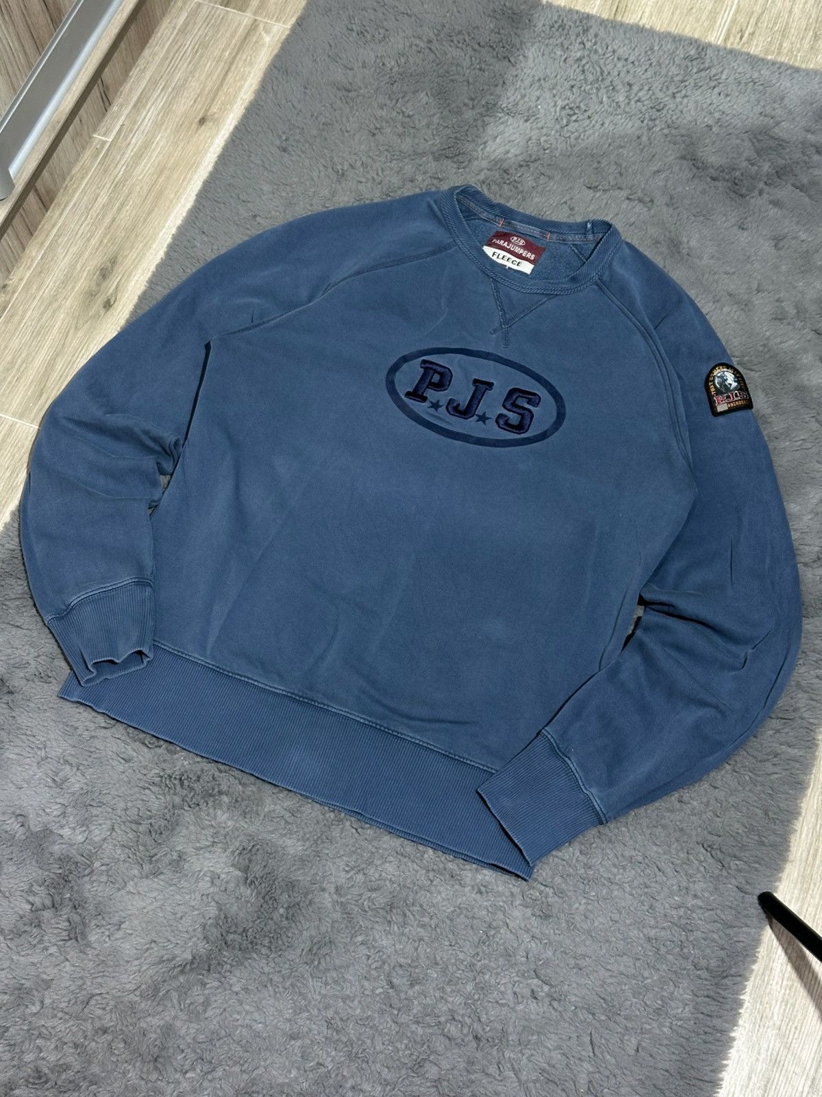 Parajumpers Vintage Parajumpers "P.J.S." Garment-Dyed Fleece Sweatshirt Size US L / EU 52-54 / 3 - 1 Thumbnail