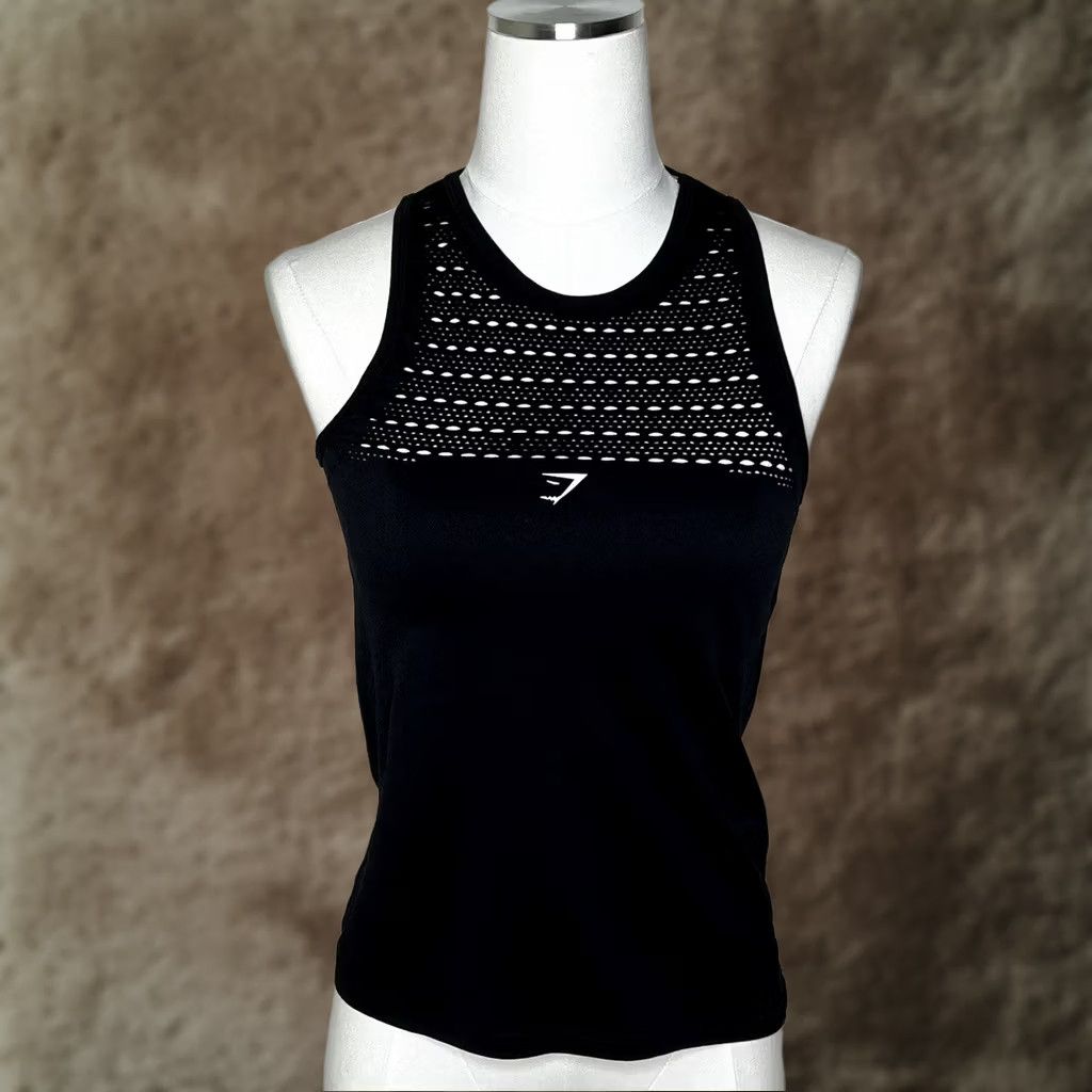 Gymshark Gymshark Tank XS Energy Seamless Loose Black Logo Laser Cut Out Sleeveless Stainless? Size XS / US 0-2 / IT 36-38 - 1 Thumbnail
