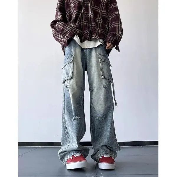 Japanese Brand × Jean Ripped Holes Cargo jeans Size US 32 / EU 48 - 3 Thumbnail