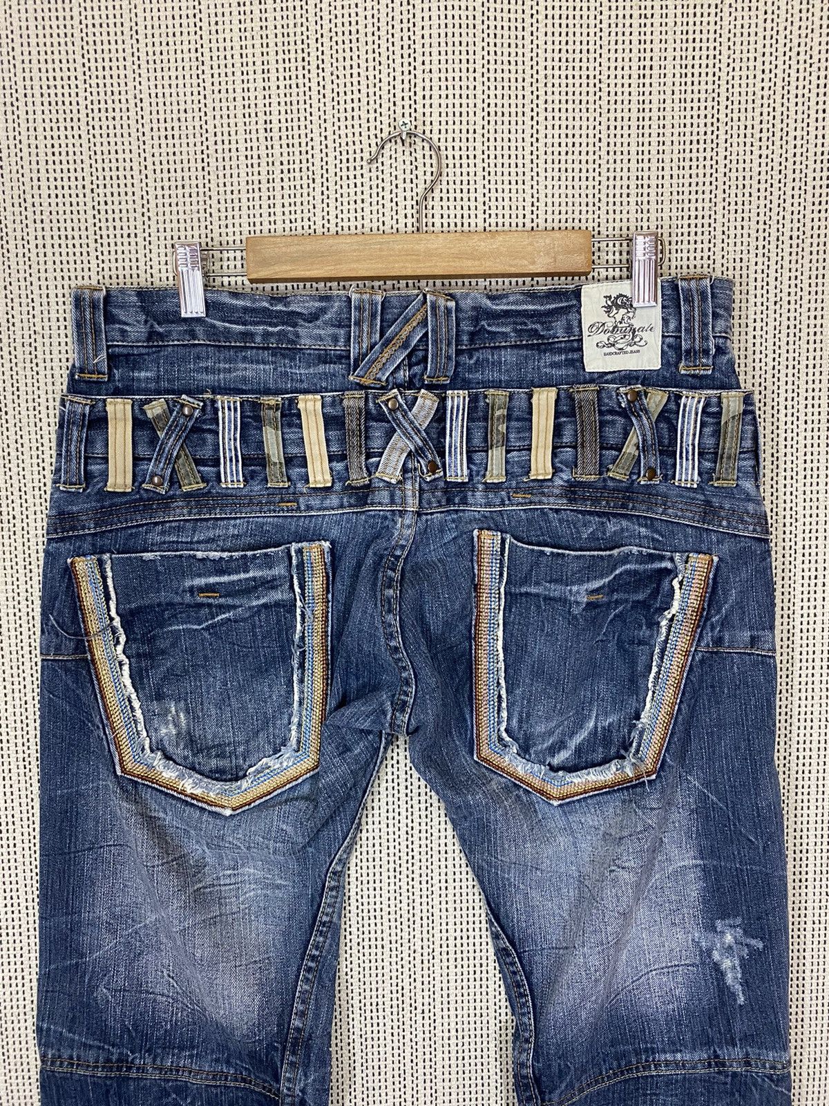 Japanese Brand Daminate handcrafted jean double waist Size US 35 - 13 Thumbnail