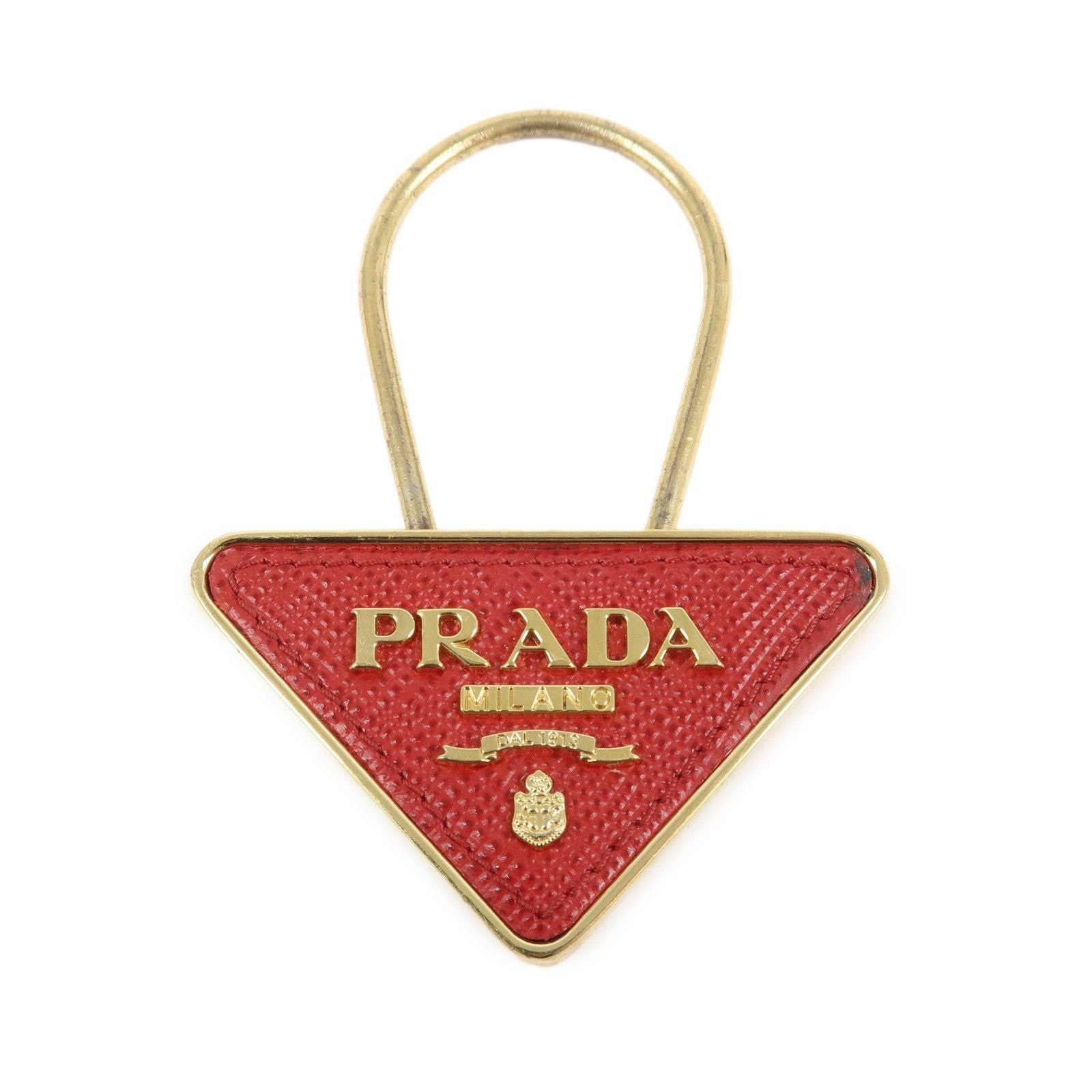 Prada Prada Triangle Logo Saffiano Bag Charm Red Size ONE SIZE - 1 Thumbnail