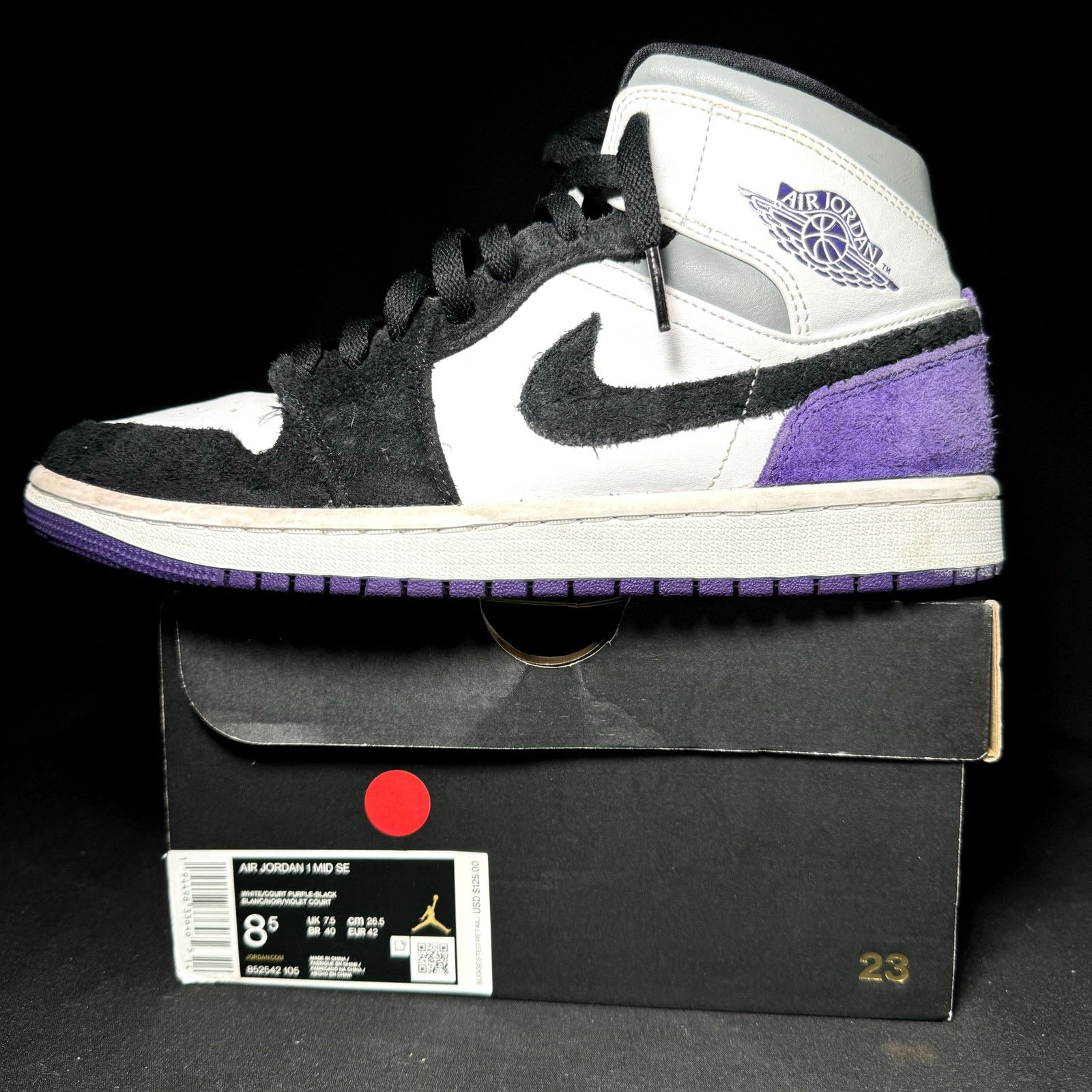 Jordan Brand × Nike Size 8.5 - Nike Air Jordan 1 Mid SE Varsity Purple 2020 Size US 8.5 / EU 41-42 - 8 Thumbnail