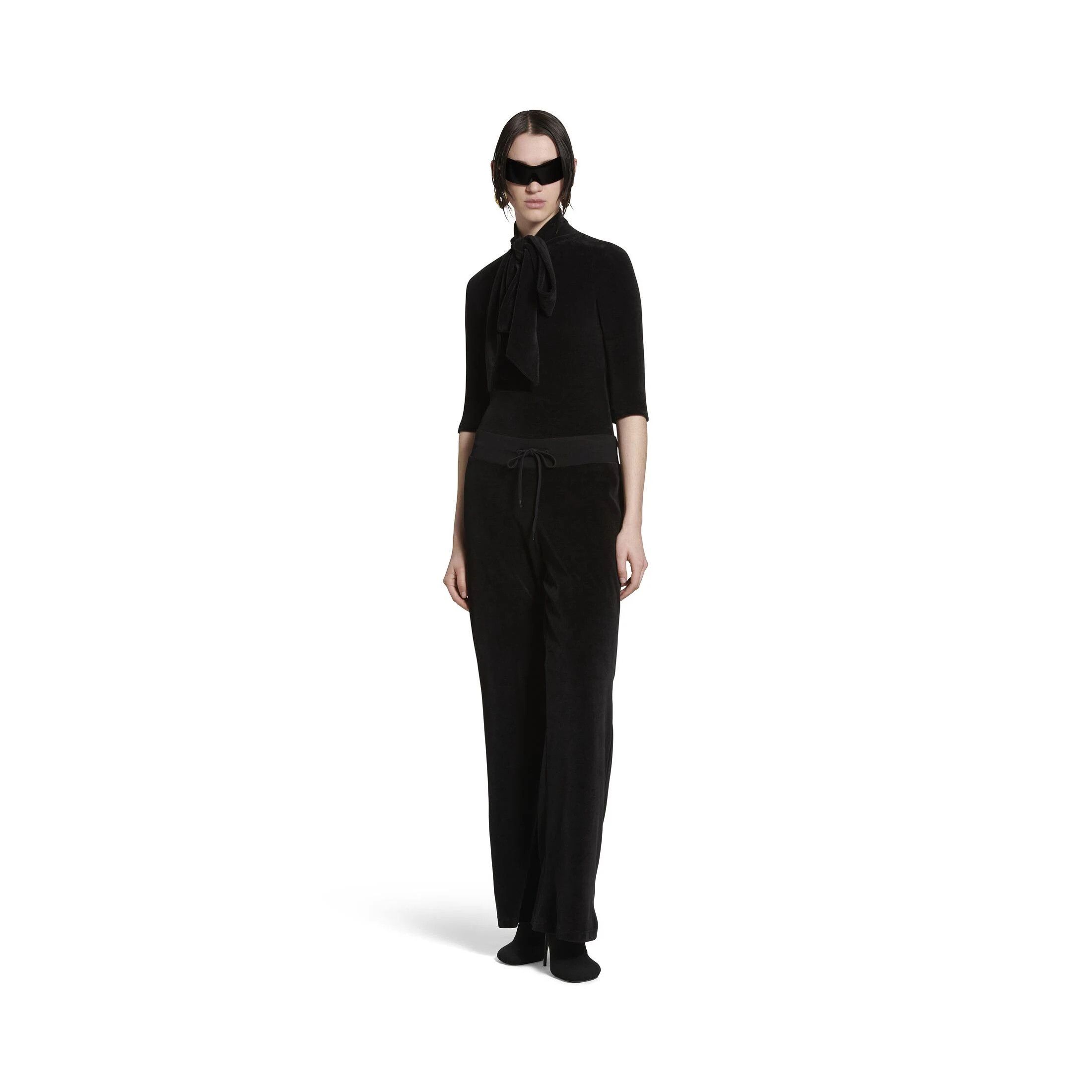 Balenciaga o1mt1gz0924 Scarf Fitted Turtleneck Blouse in Black Size M / US 6-8 / IT 42-44 - 3 Thumbnail
