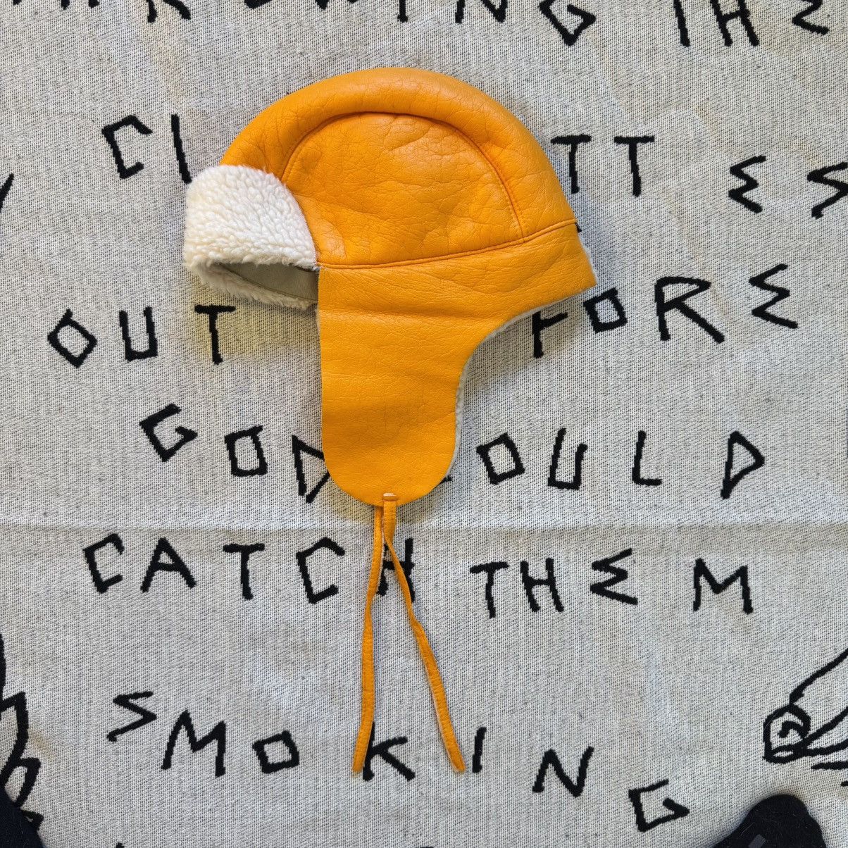 Lil Peep Gosha Rubchinskiy Orange Pilot Hat as seen on Lil Peep 
