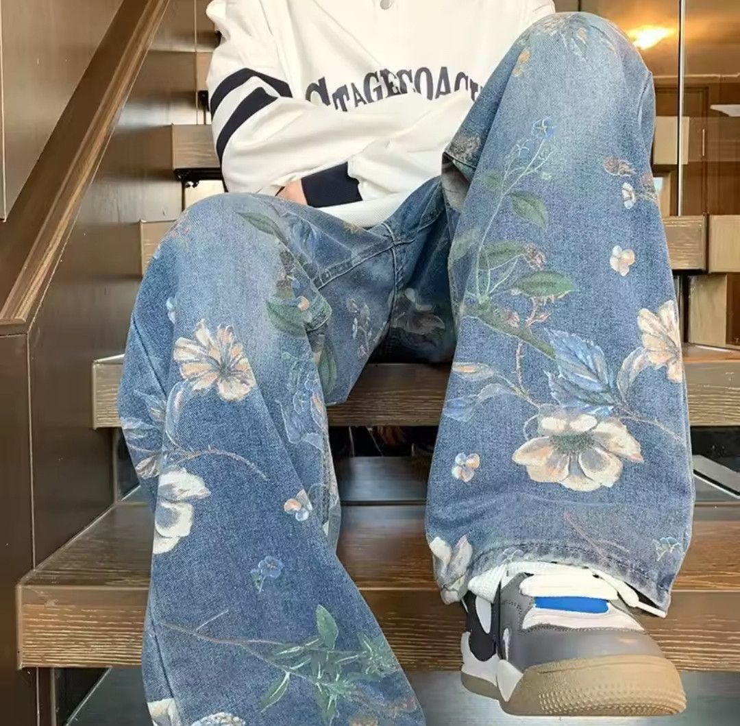 Japanese Brand × Vintage Autumn Floral Vintage Denim Pants Size US 32 / EU 48 - 5 Thumbnail