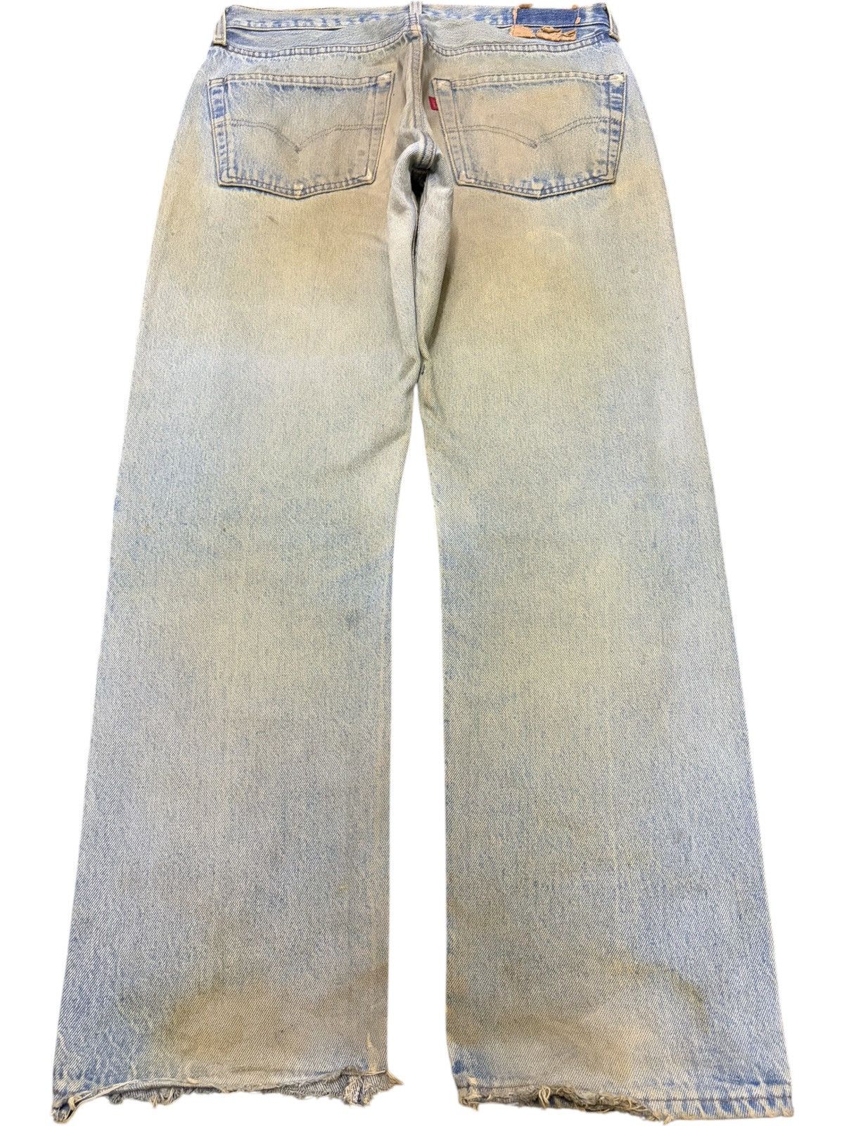 Levi's Vintage 70s Levis 501 Usa Mud Wash Distress Loose Jeans Size US 33 - 2 Thumbnail