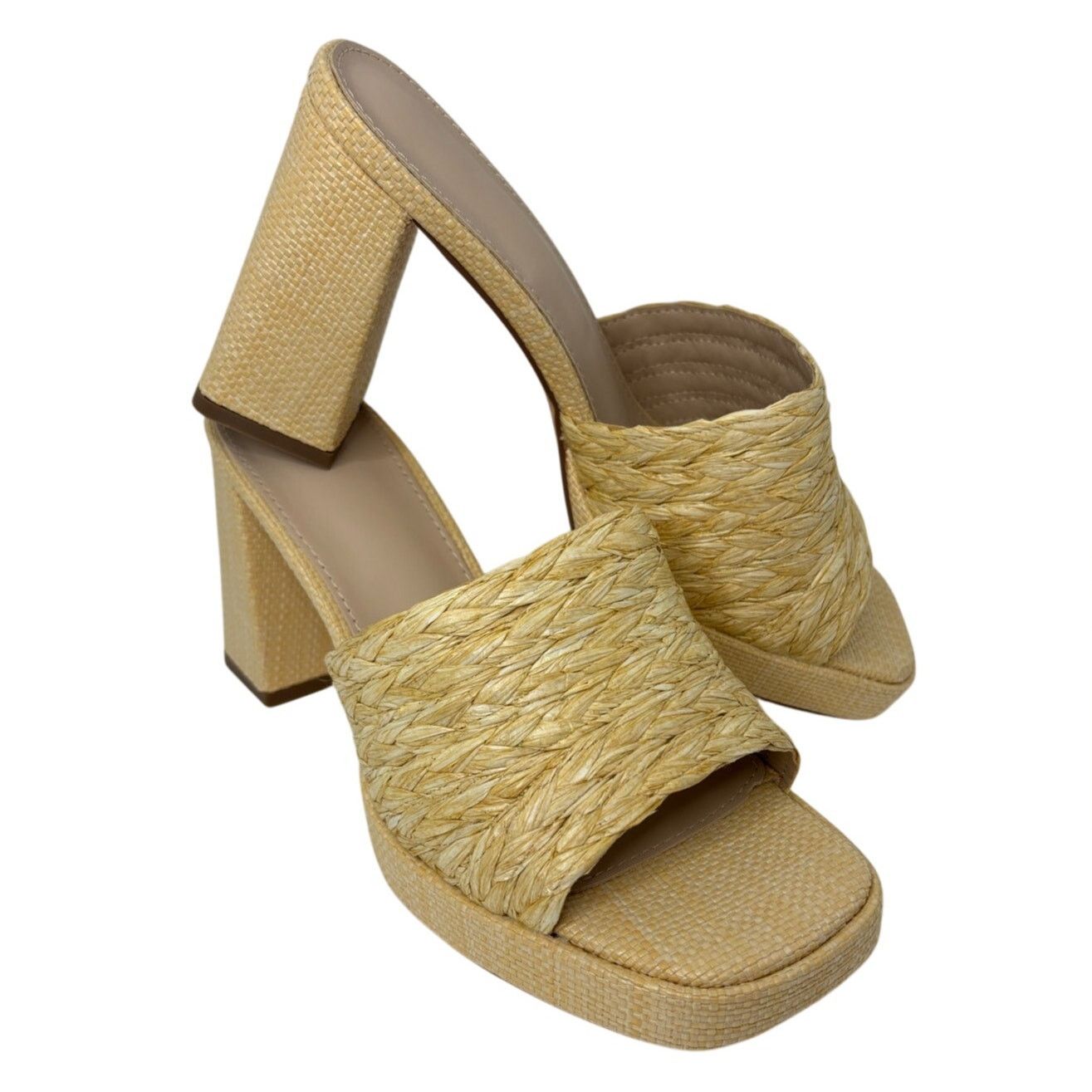 Other Women’s Tan Raffia Block Heel Mule | Size 10 | NEW with box Size US 10 / IT 40 - 1 Thumbnail