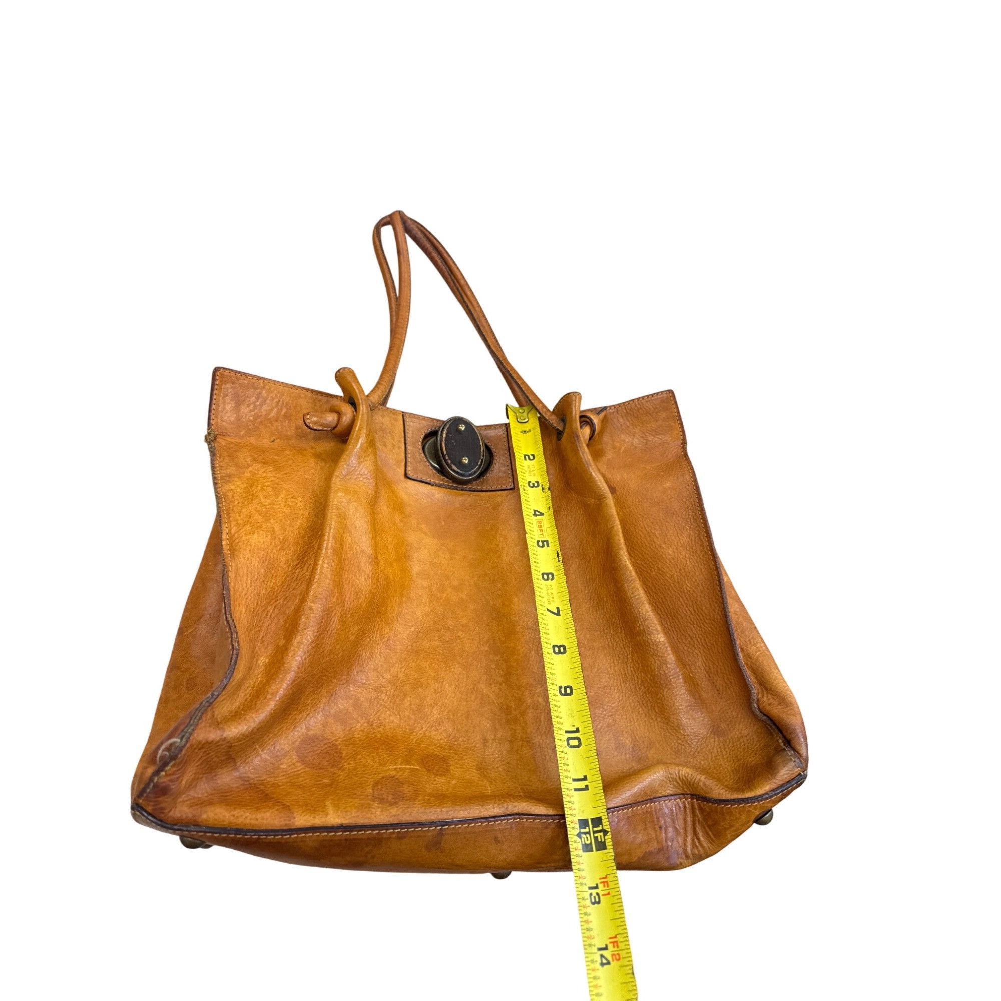 Designer Paolo Masi Womens brown Vintage Leather Shoulder Handbag SKU Size ONE SIZE - 3 Thumbnail