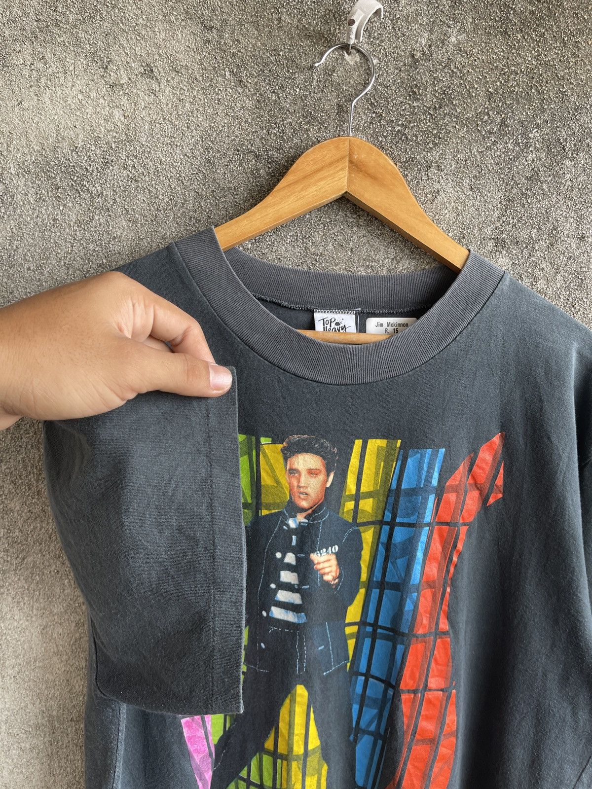 Band Tees Vintage 90s🔥ELVIS PRESLEY🔥American Singer Faded Tshirt Size US XL / EU 56 / 4 - 6 Thumbnail