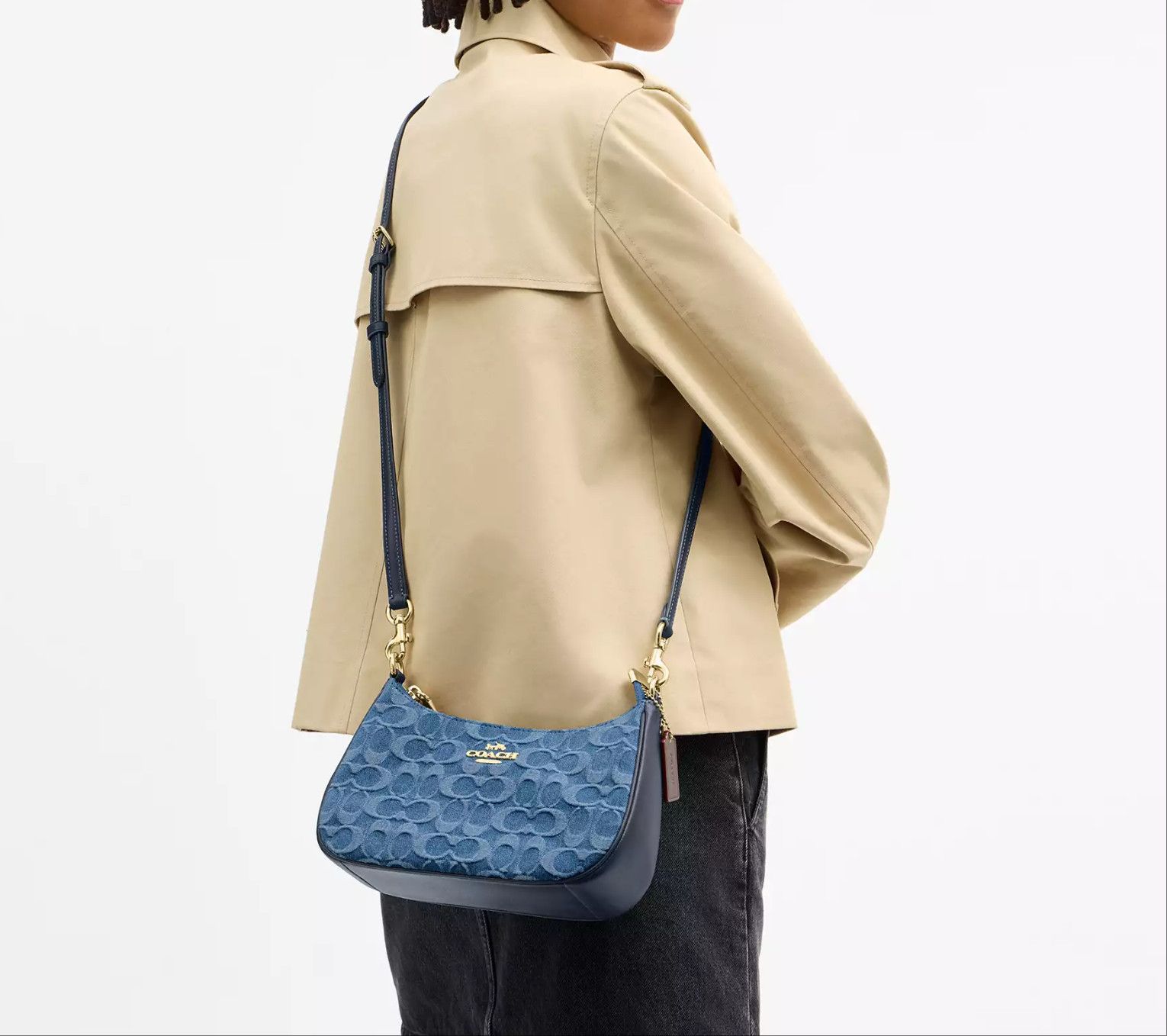 Coach Teri Shoulder Bag In Signature Denim CDQ56 Size ONE SIZE - 8 Thumbnail