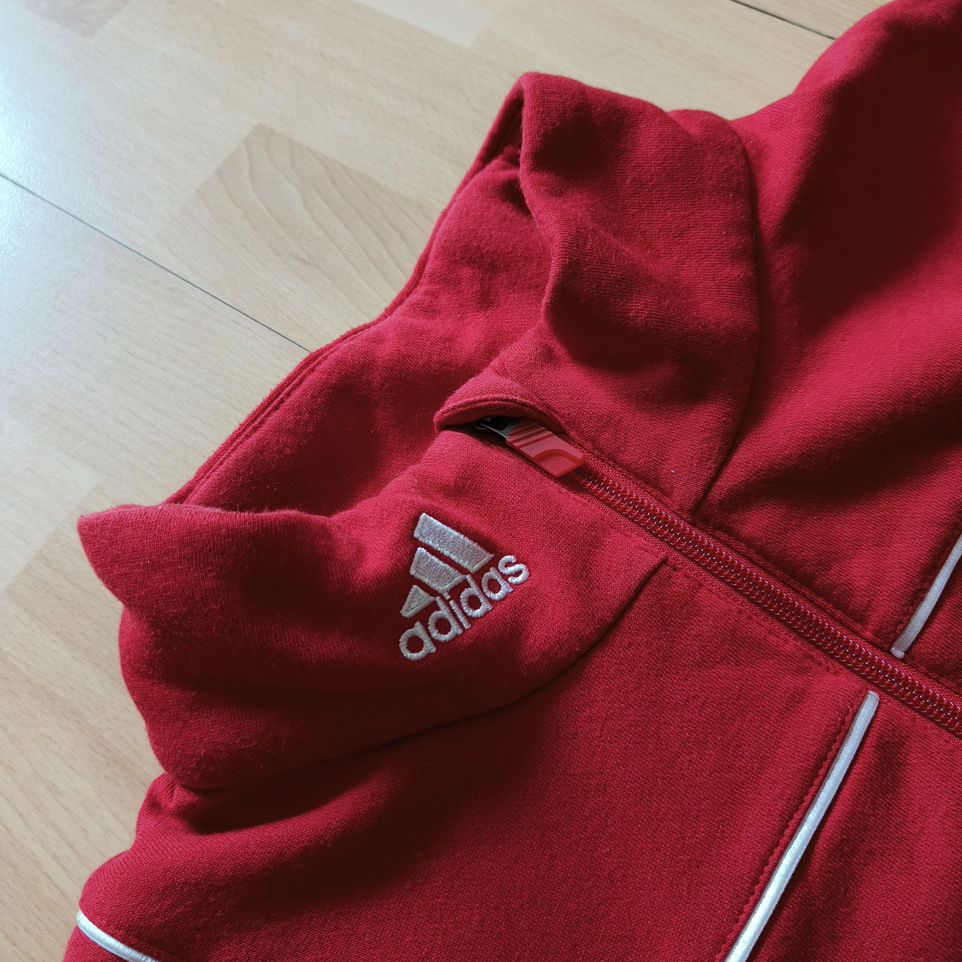 Adidas Adidas Vintage Q-Zip Neck Logo Hoodie Sweater Size US XL / EU 56 / 4 - 2 Thumbnail