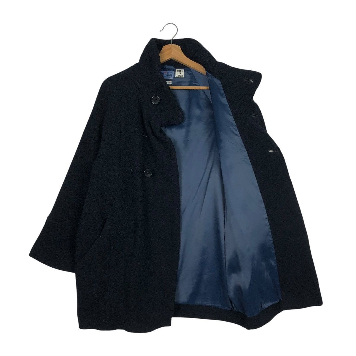 Blue Blue Japan 🔥VINTAGE WOOL JACKET TURTLE COLLAR BLUE BLUE JAPAN ARIGATO Size US M / EU 48-50 / 2 - 13 Thumbnail