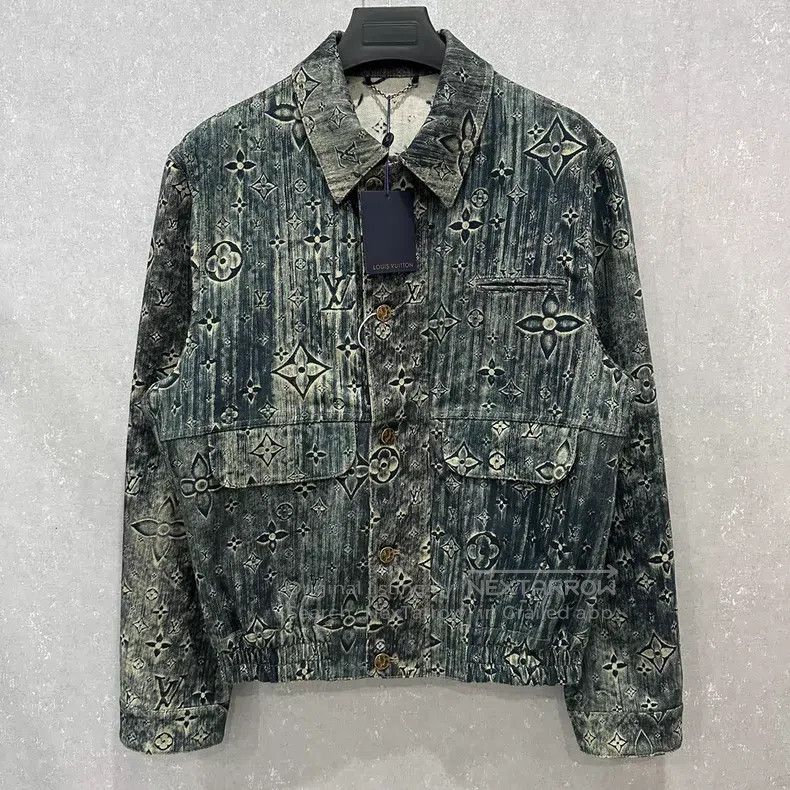 Louis Vuitton Tie-dyed full-print old flower denim jacket