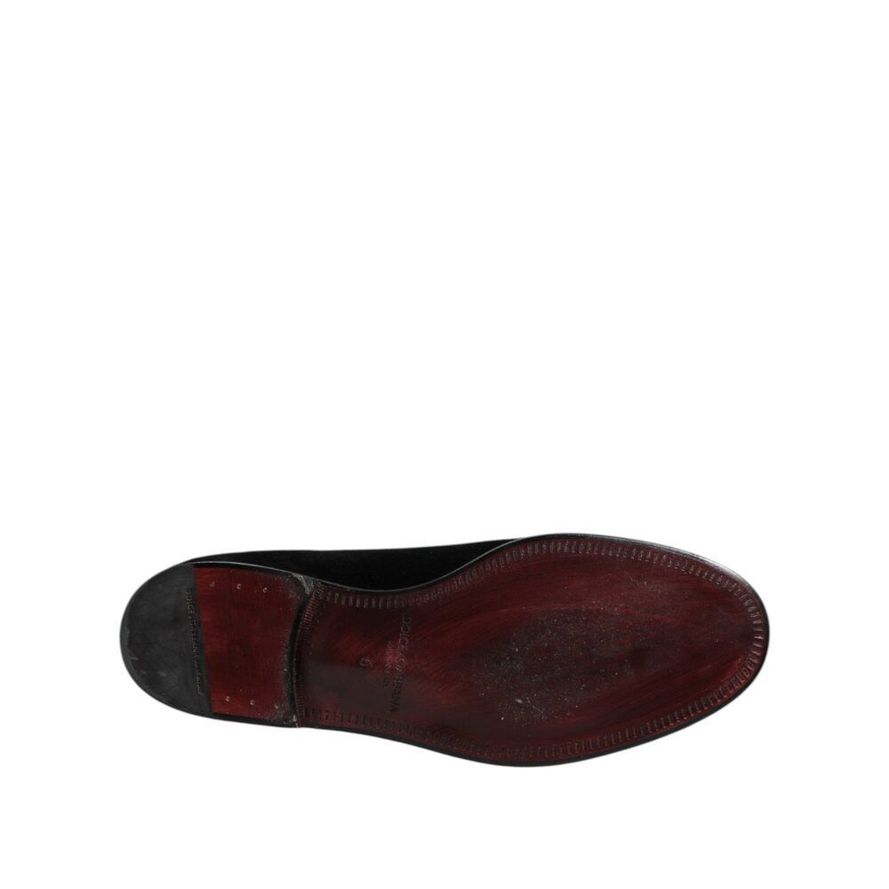 Dolce & Gabbana Dolce & Gabbana Black Velvet Slip On Loafers Formal Shoes Size US 7 / EU 40 - 8 Thumbnail