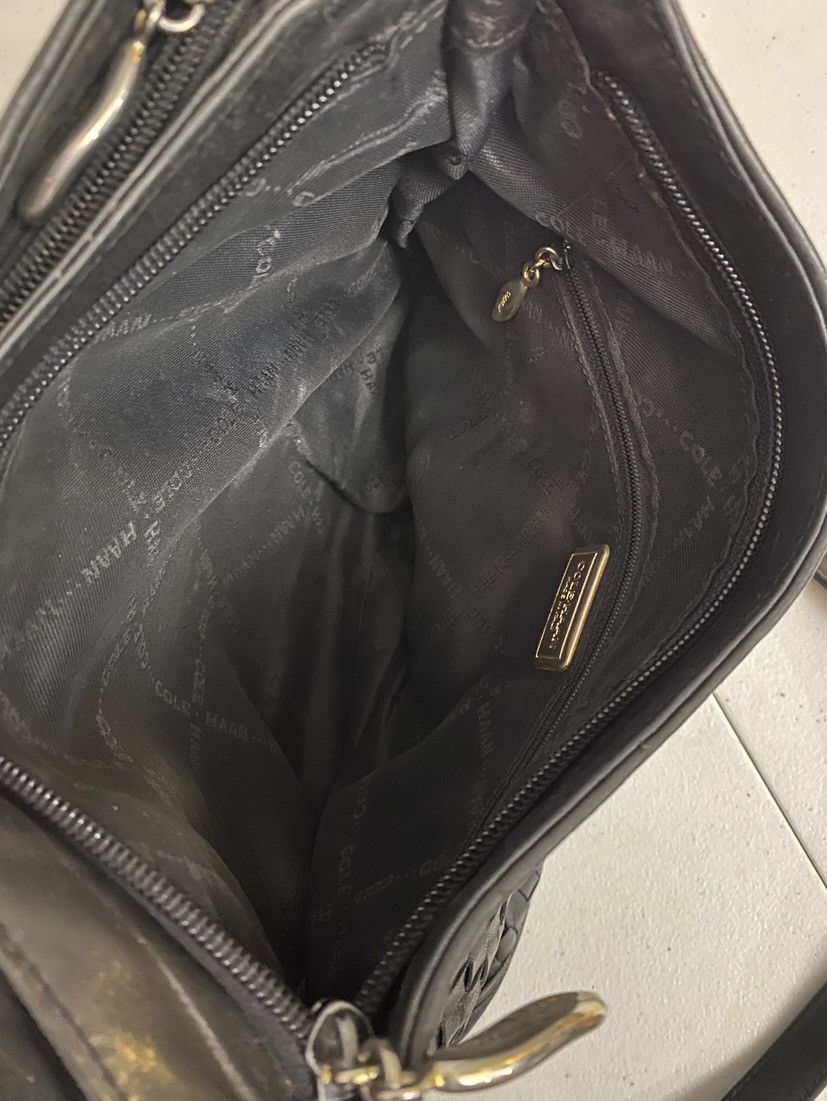 Cole Haan Cole Haan Black Leather Intrecciato Woven Shoulder Bag Size ONE SIZE - 9 Thumbnail