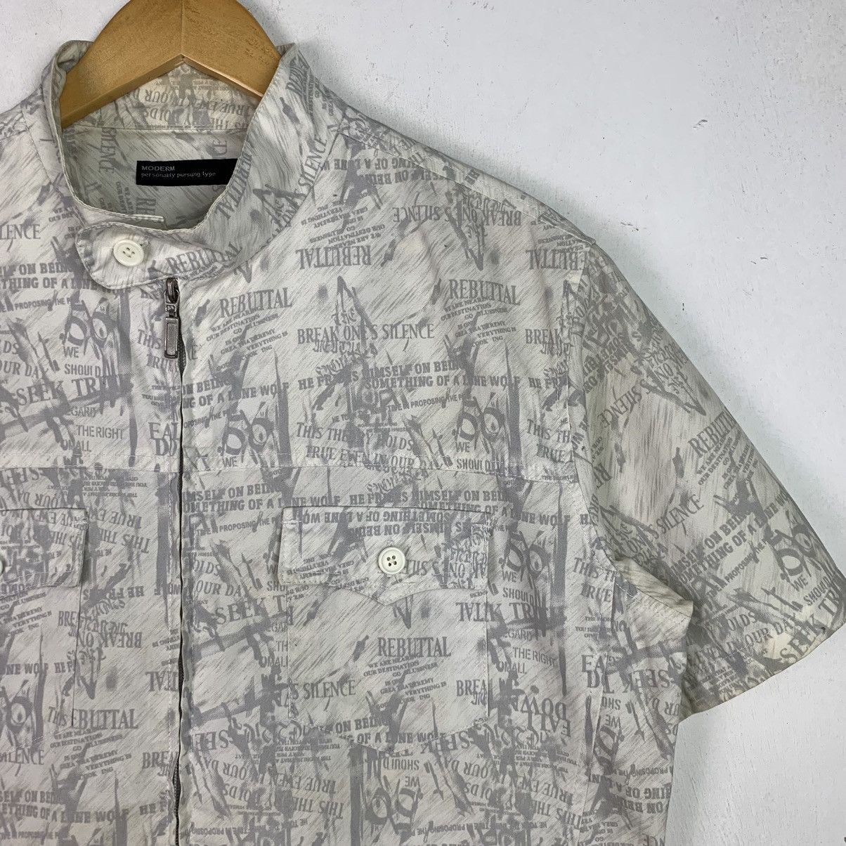 Designer × Vintage Vintage Moderm Printed Full Zip Shirt Size US L / EU 52-54 / 3 - 4 Thumbnail