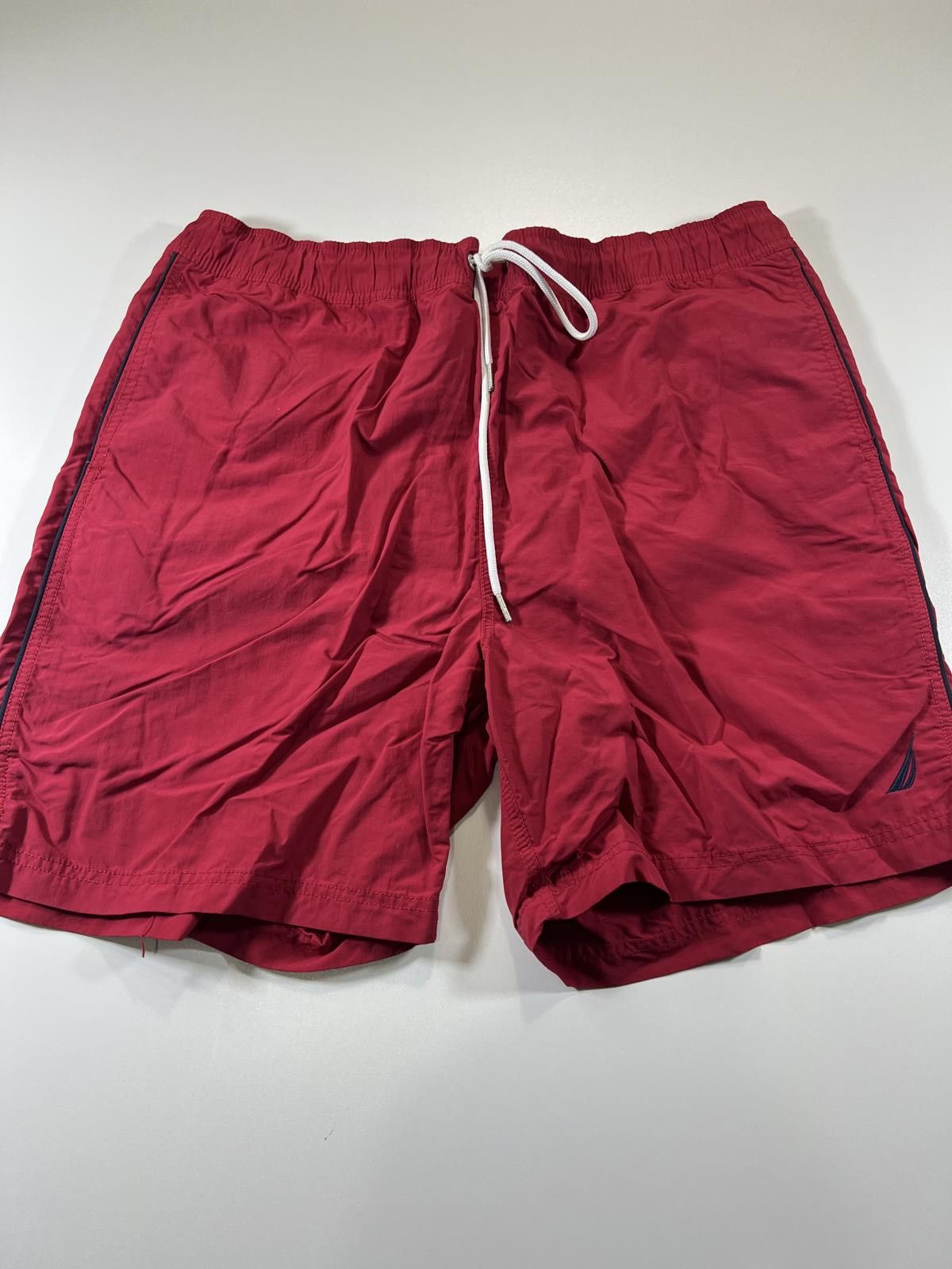 Nautica Nautica Men's Red Swim Shorts with Drawstring Waist Size US 34 / EU 50 - 1 Thumbnail
