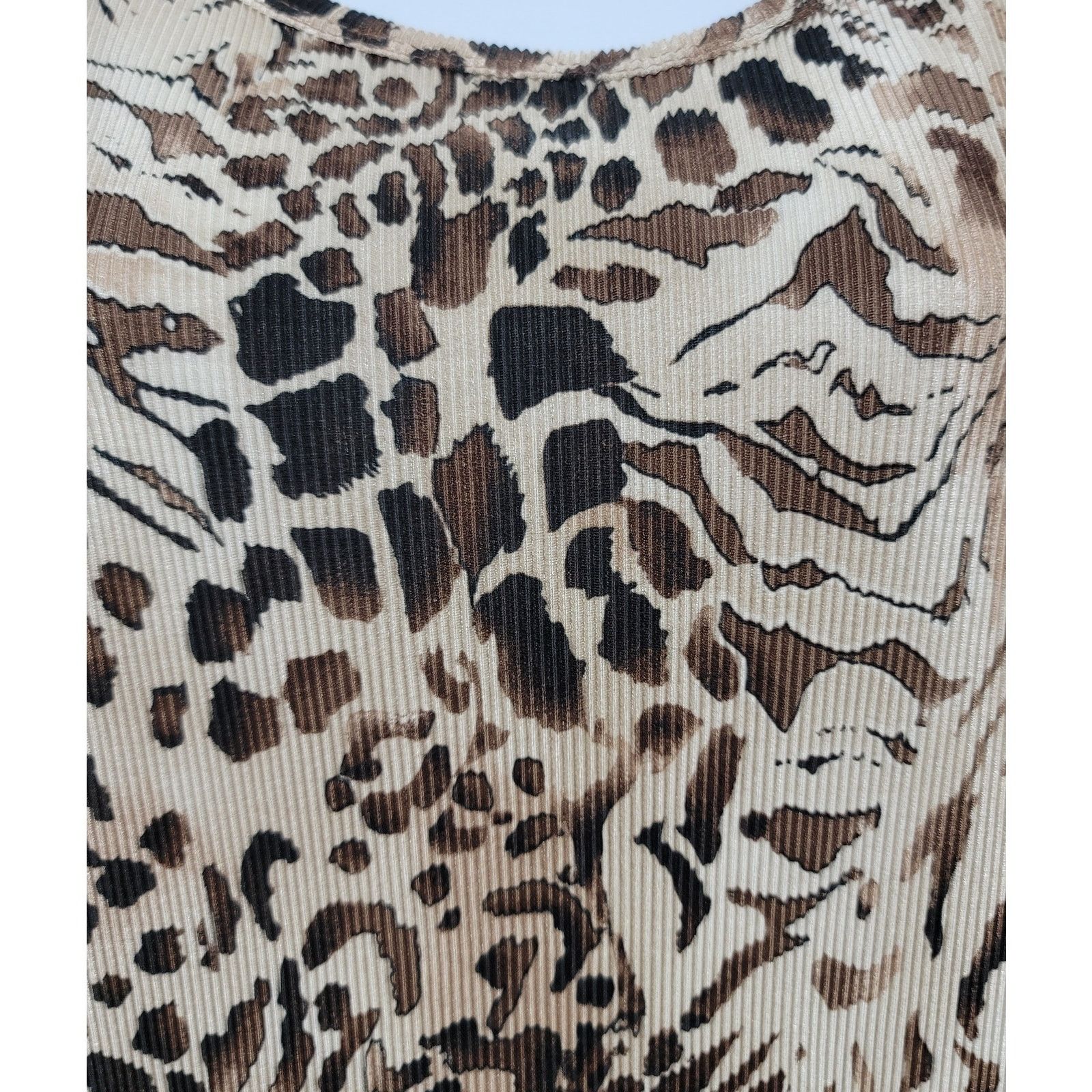 Other Dress Barn Brown Leopard Print Pleated Top 2X Plus Size XXL / US 16-18 / IT 52-54 - 5 Thumbnail