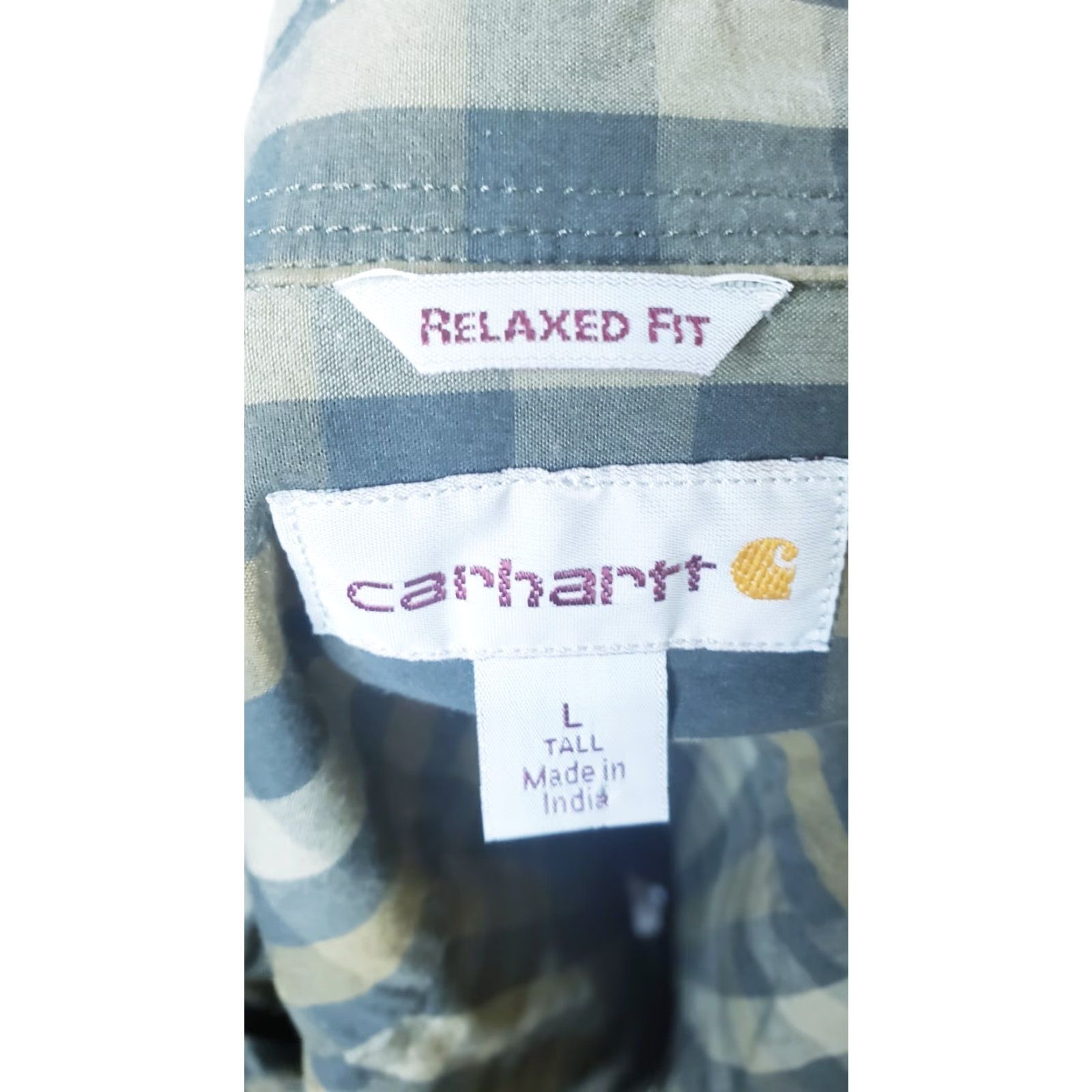 Carhartt VINTAGE Carhartt Shirt Brown Plaid Long Sleeve Button-Down Large Tall Mens Size US L / EU 52-54 / 3 - 6 Thumbnail