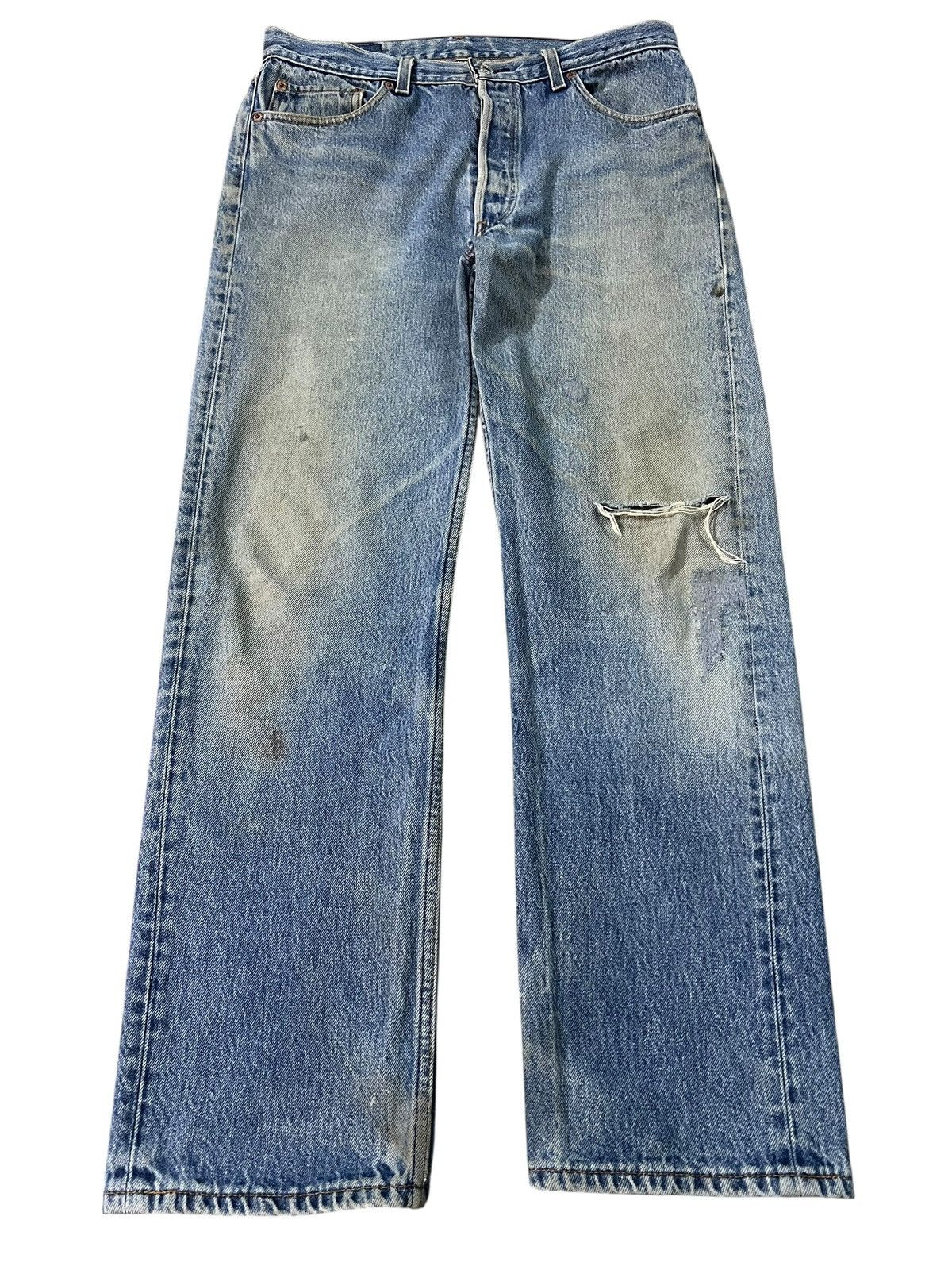 Levi's 💥Vintage 90’s Levis 501xx Distress Mud Wash Jean USA Size US 32 / EU 48 - 1 Thumbnail