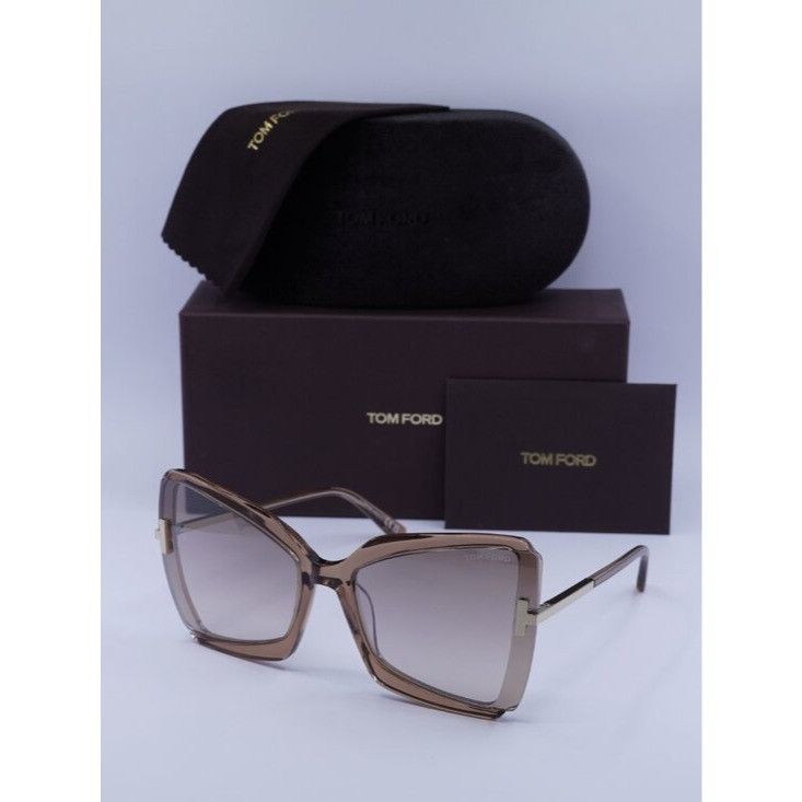 Tom Ford Tom Ford Gia FT0766 57G Sunglasses Gold Butterfly Frame Size ONE SIZE - 9 Thumbnail