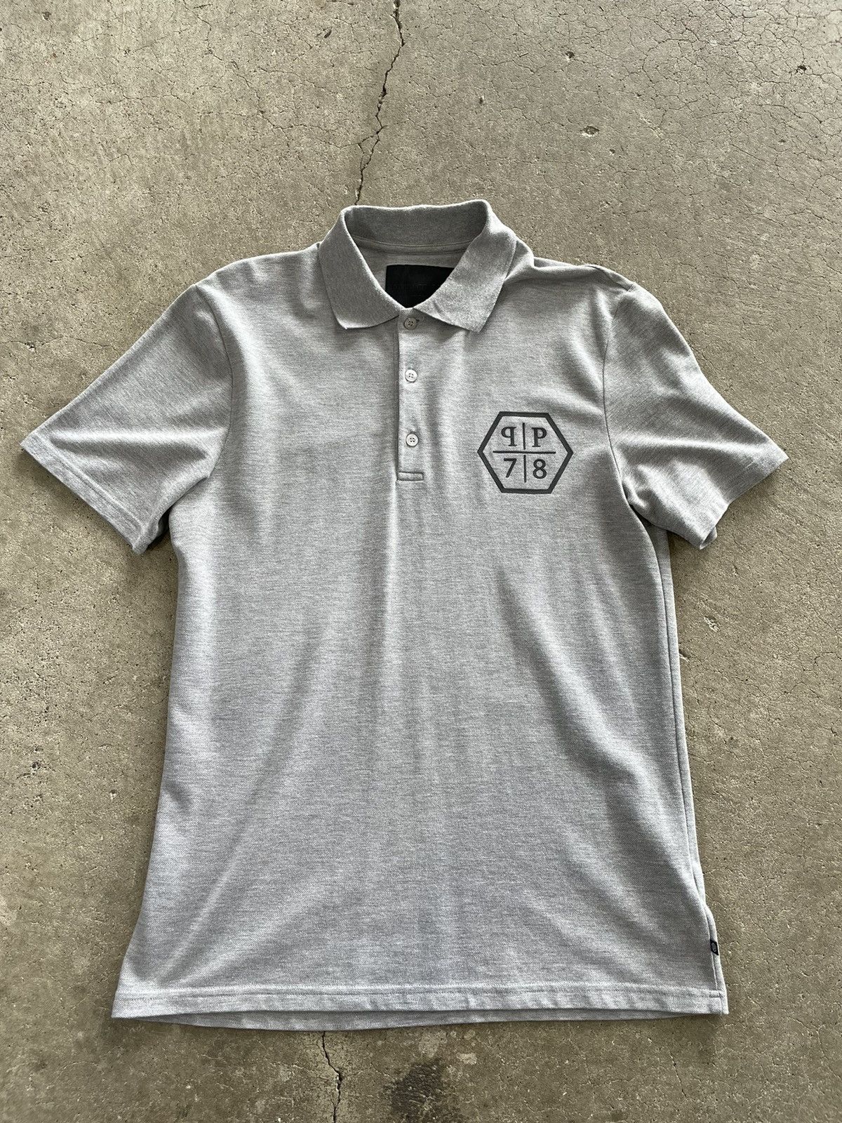 Image of Philipp Plein Phillip Plein Polo Shirt in Grey, Men's (Size XL)