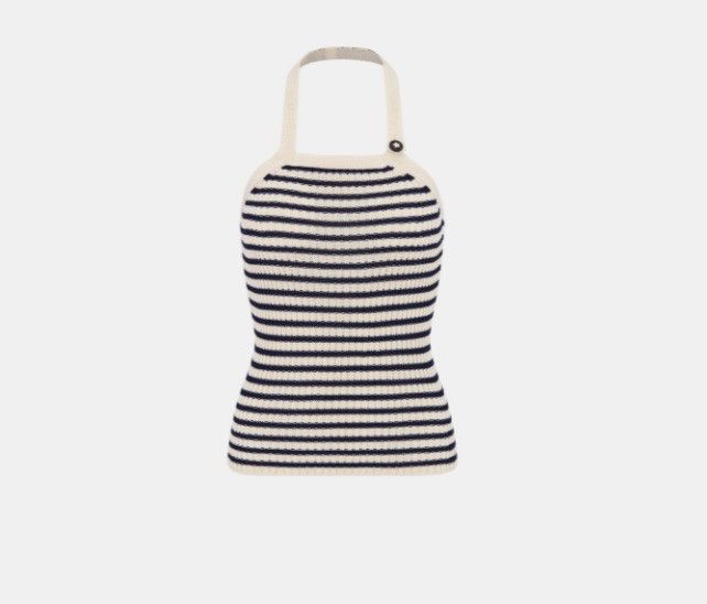 Dior o1w1db10425 444T13A Tank Top in White & Navy Blue Size XS / US 0-2 / IT 36-38 - 1 Thumbnail