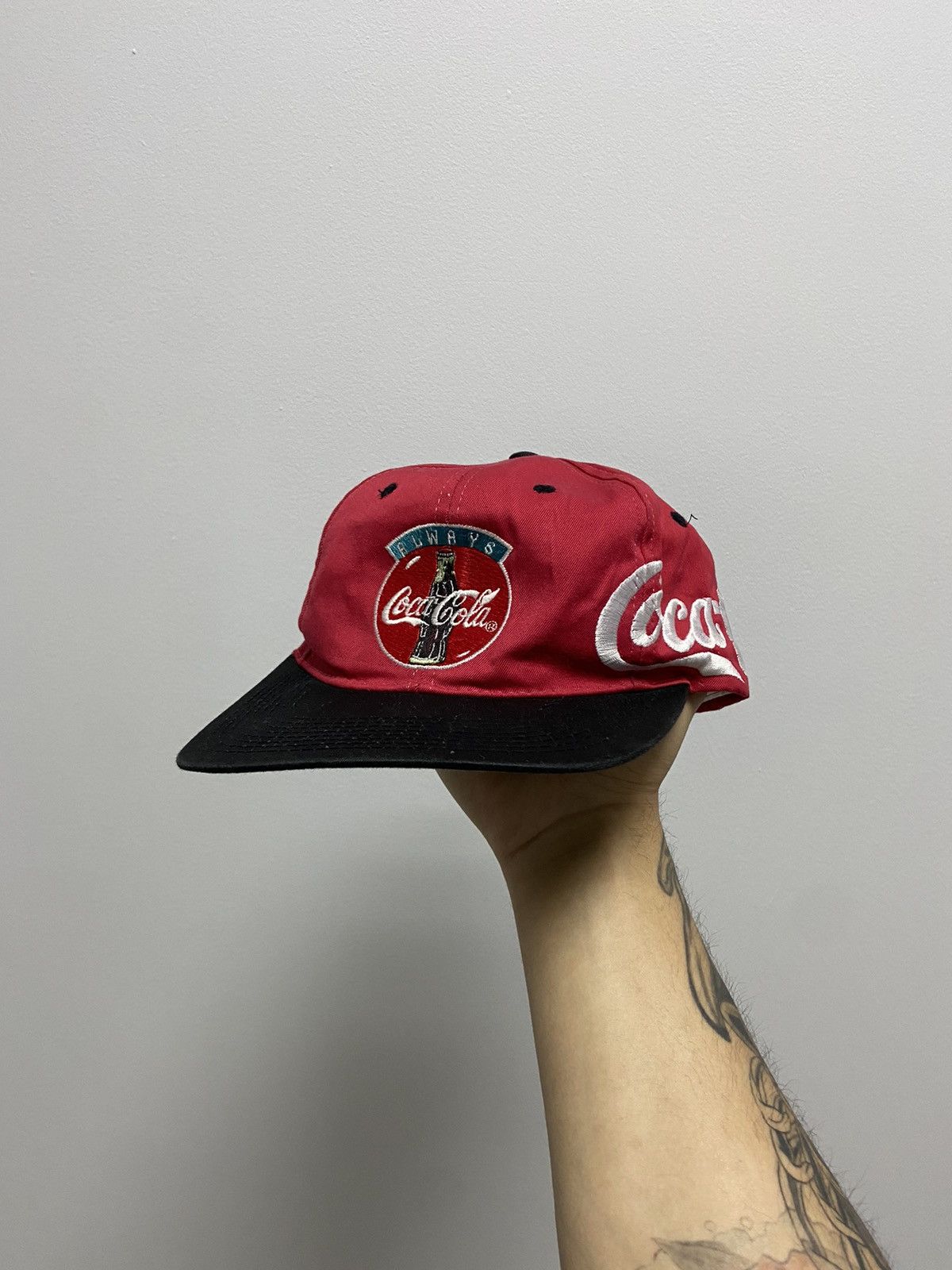 Coca Cola × Vintage Coca Cola vintage Cap Snapback Spell Out Big Logo Size ONE SIZE - 1 Thumbnail