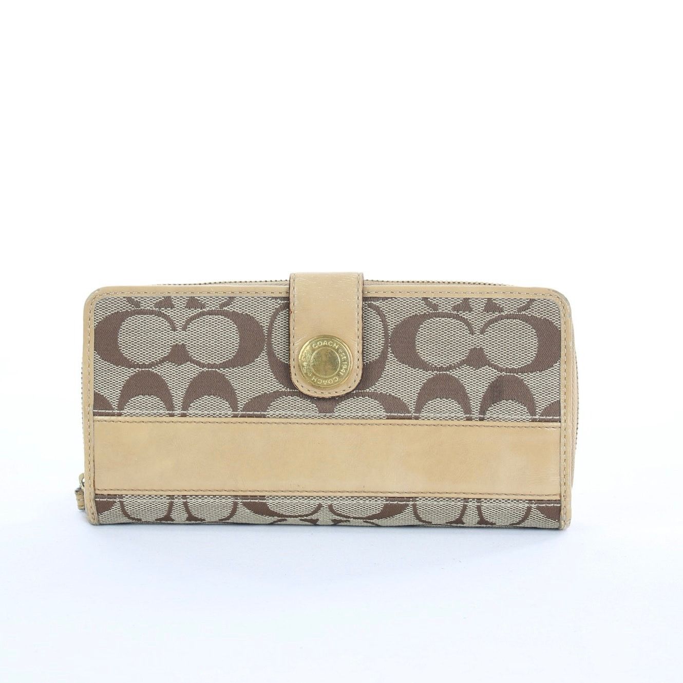 Coach Coach Signature Stripe Checkbook Wallet Size ONE SIZE - 1 Thumbnail