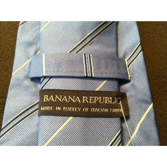 Banana Republic BANANA REPUBLIC MENS NEW BLUE 100%SILK TIE WIDTH:3 3/4" Size ONE SIZE - 3 Thumbnail
