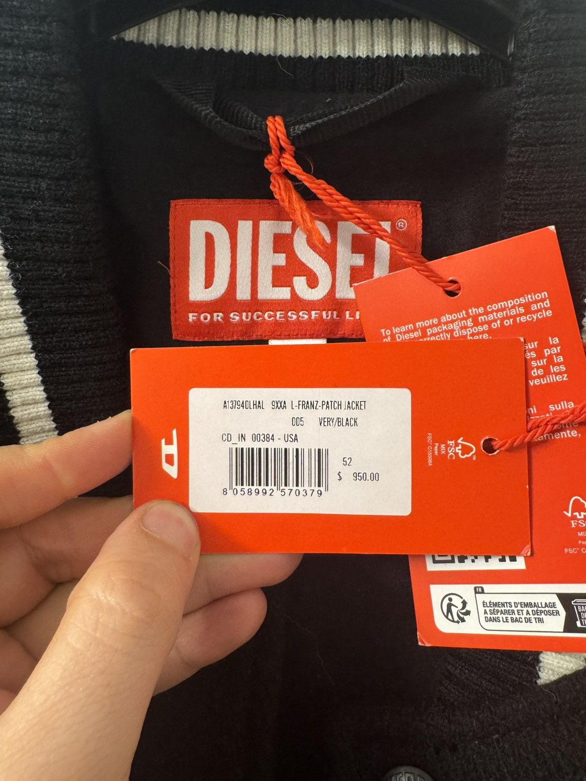 Diesel Jacket men Size US L / EU 52-54 / 3 - 4 Thumbnail