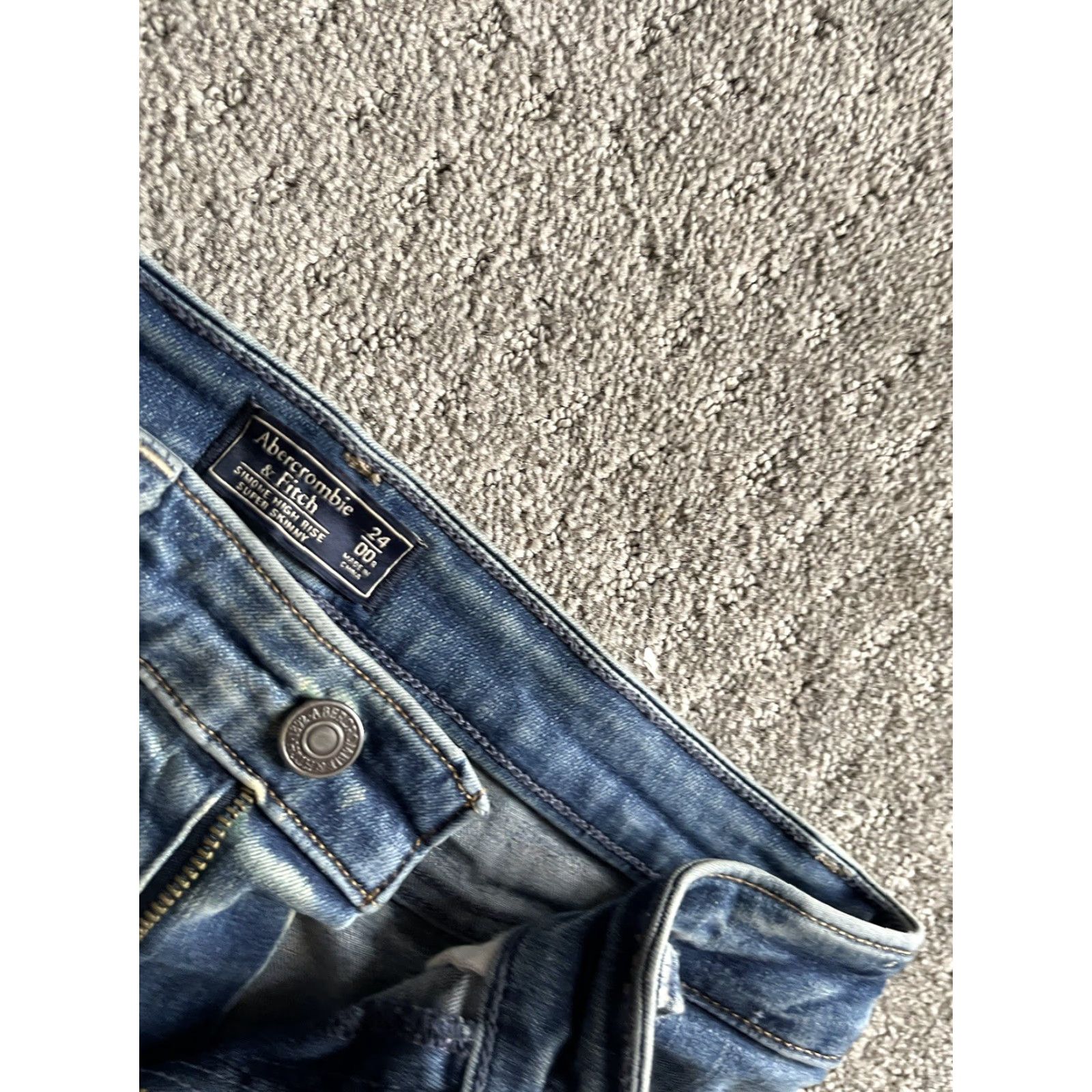 Abercrombie & Fitch VINTAGE Abercrombie & Fitch Jeans Women 00 Blue Distressed High Rise Super Skinny Ankle 5-Pocket Size 24" / US 00 / IT 34 - 5 Thumbnail