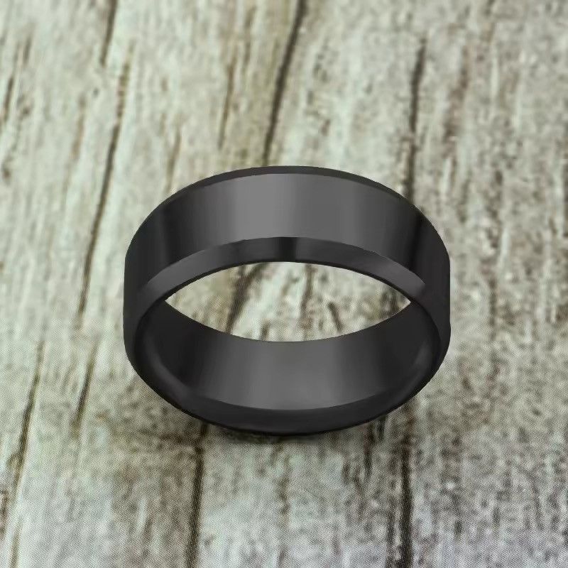 Jewelry Fashion Titanium Steel Black Classic Ring For Men Size ONE SIZE - 1 Thumbnail
