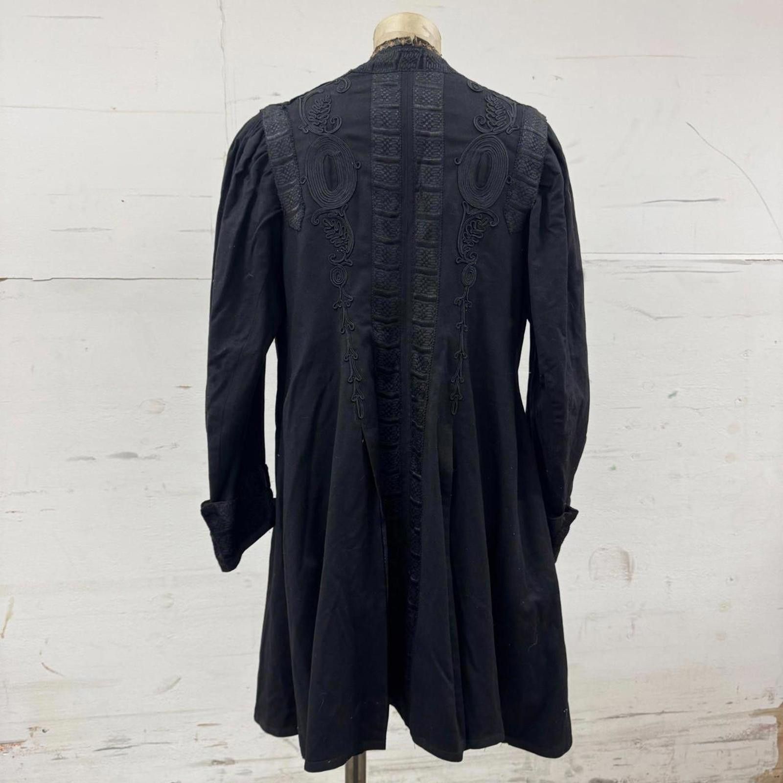 Other Antique Victorian Edwardian Black Frock Coat Soutache 1880s Size US S / EU 44-46 / 1 - 2 Thumbnail