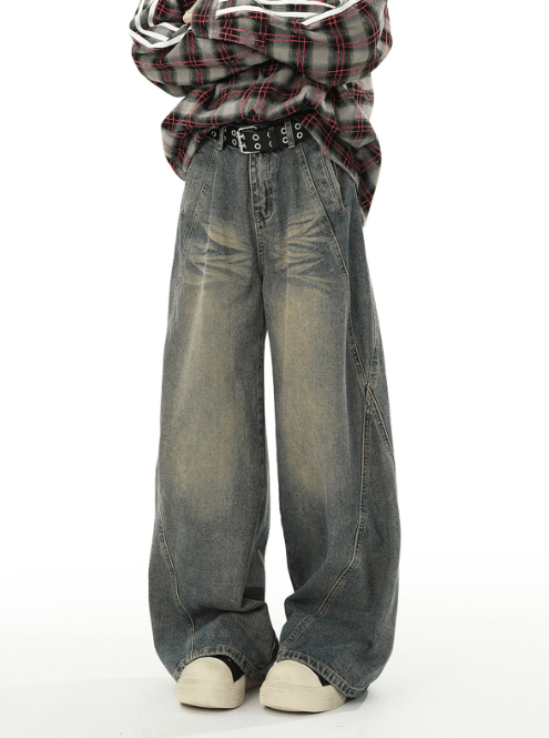 Japanese Brand Street hip-hop water stitching all-match distressed jeans Size US 32 / EU 48 - 3 Thumbnail